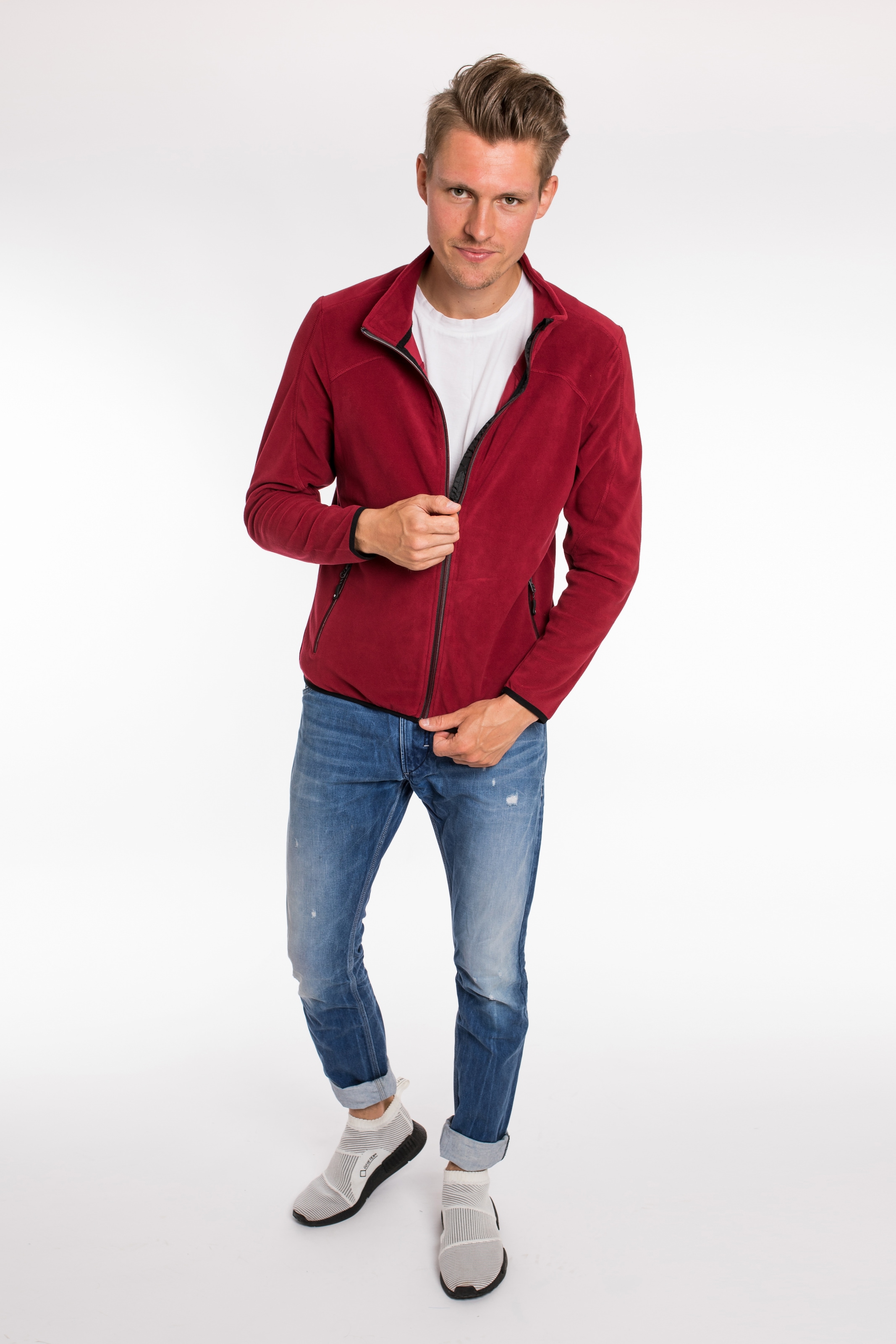 DEPROC Active Fleecejacke »KIRKVALE MEN«, weiche Fleecejacke in traditioneller Optik