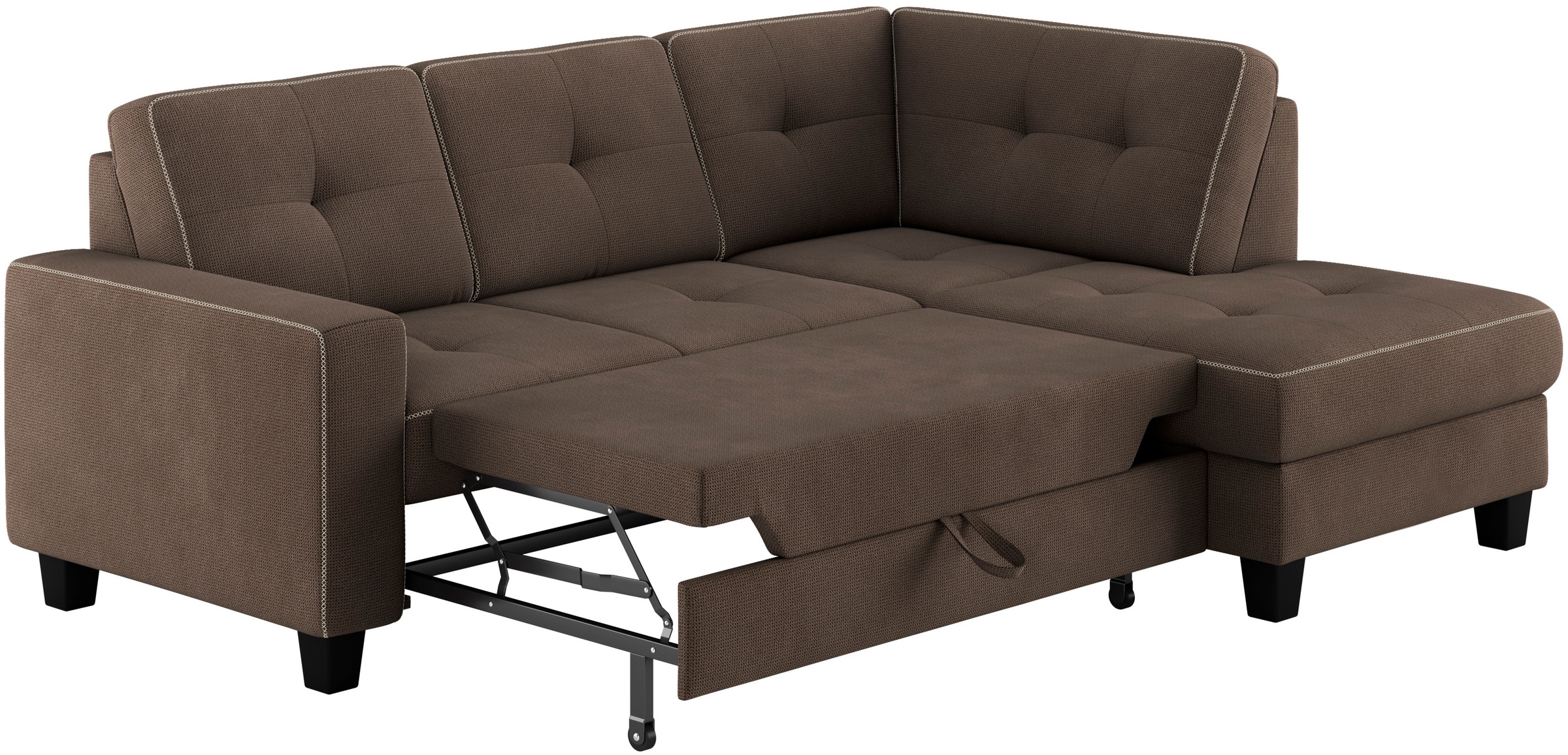 Places of Style Ecksofa »Varese«, Kreuznaht in beige