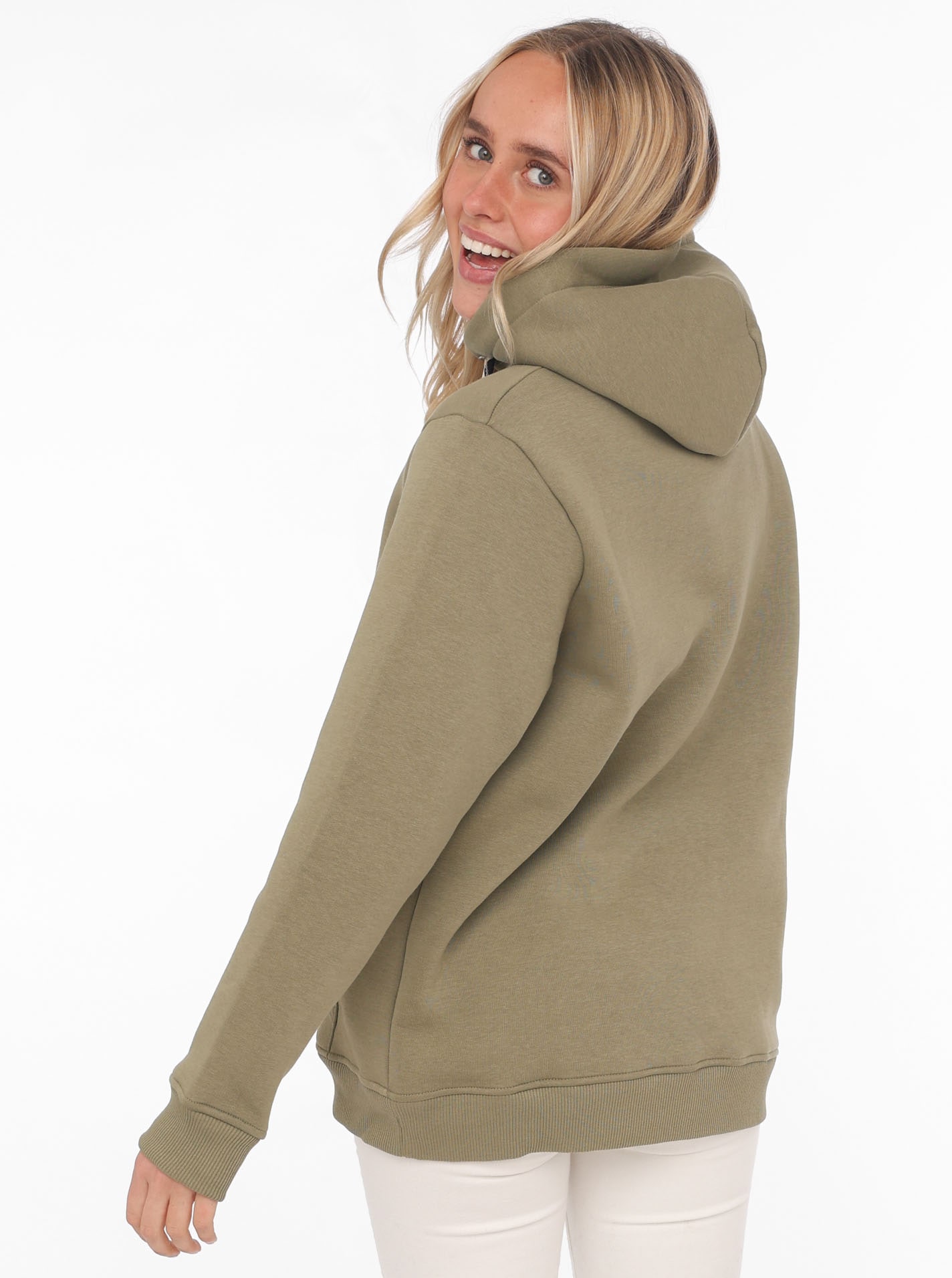 Thumbnail - Zwillingsherz Hoodie Kapuze, Langarm, Kängurutasche, Leo-Details, modisch