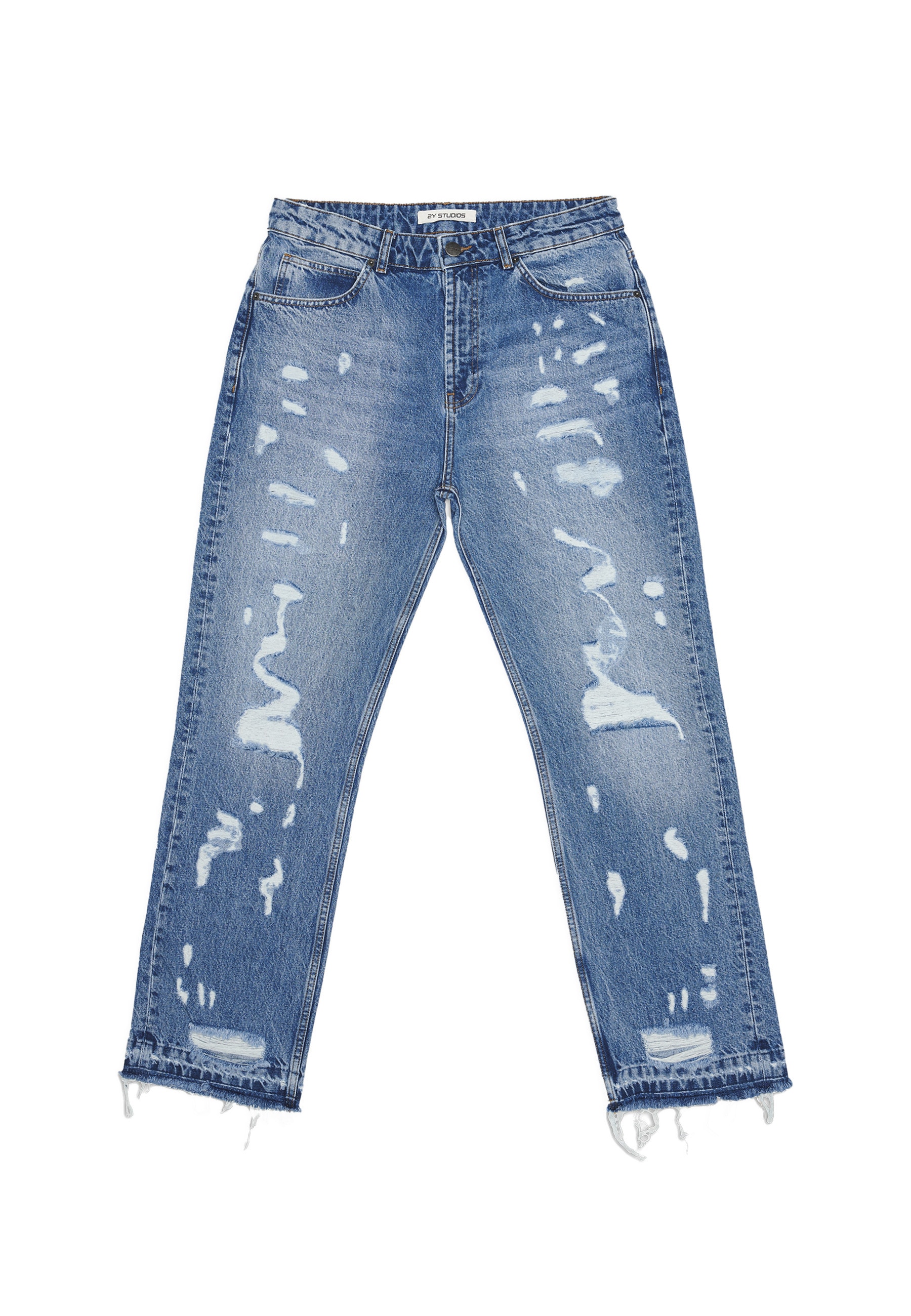 2Y Studios "2Y Studios 2Y Firio Destroyed Straight Jeans"