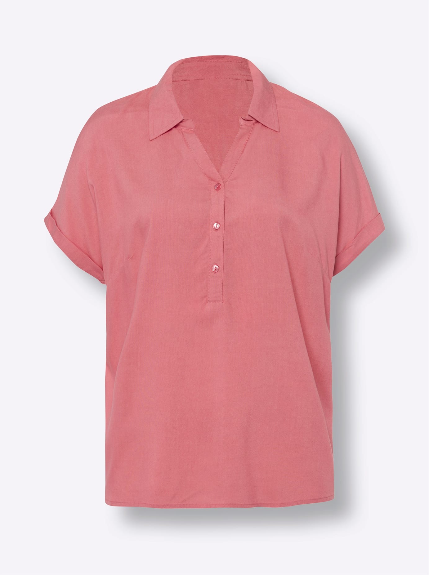Classic Basics Damen Kurzarmbluse Pink 42 3