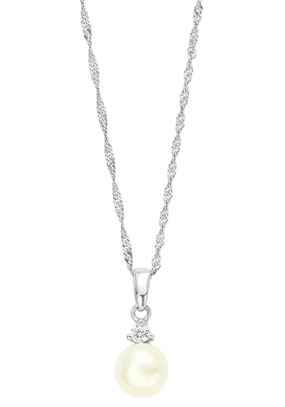 Amor Kette mit Anhänger »2012671«, mit Zirkonia (synth.) - mit Süßwasserzuchtperle