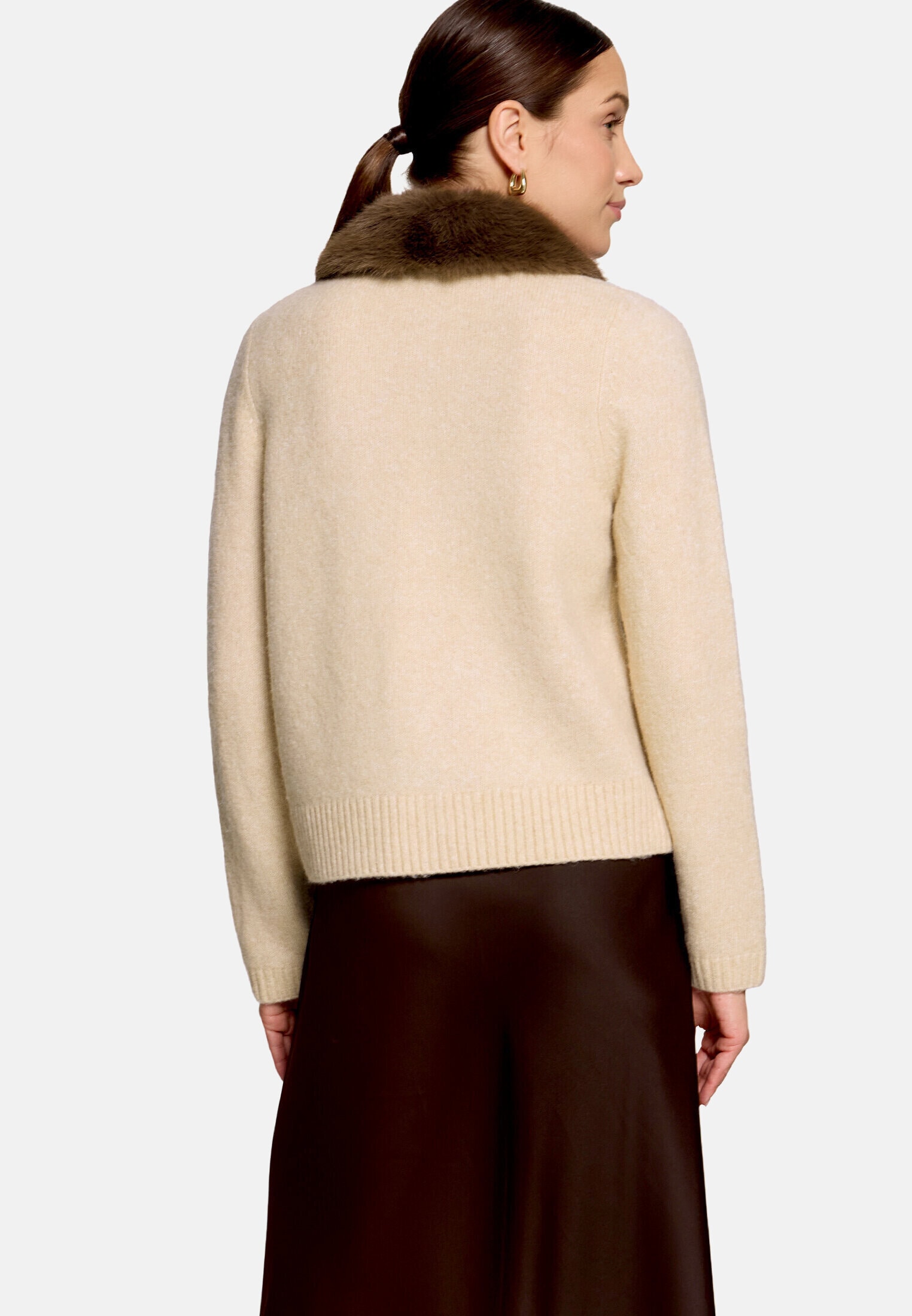 Zero Strickjacke »Damen mit Kunstfellkragen« 1 Material