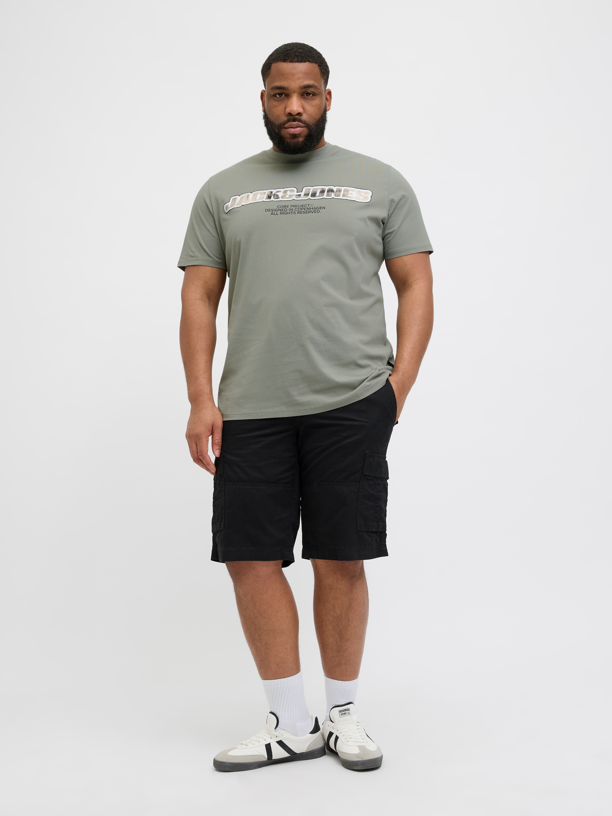 Jack & Jones PlusSize Print-Shirt »JCOLIDO AOP FRONT PRINT TEE SS CRE PLS«, mit Logo Print