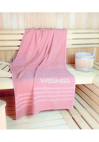 Saunatuch »Wellness, Karo, Sauna«, (1 St.), leichte Qualität, verschiedenen Designs,...