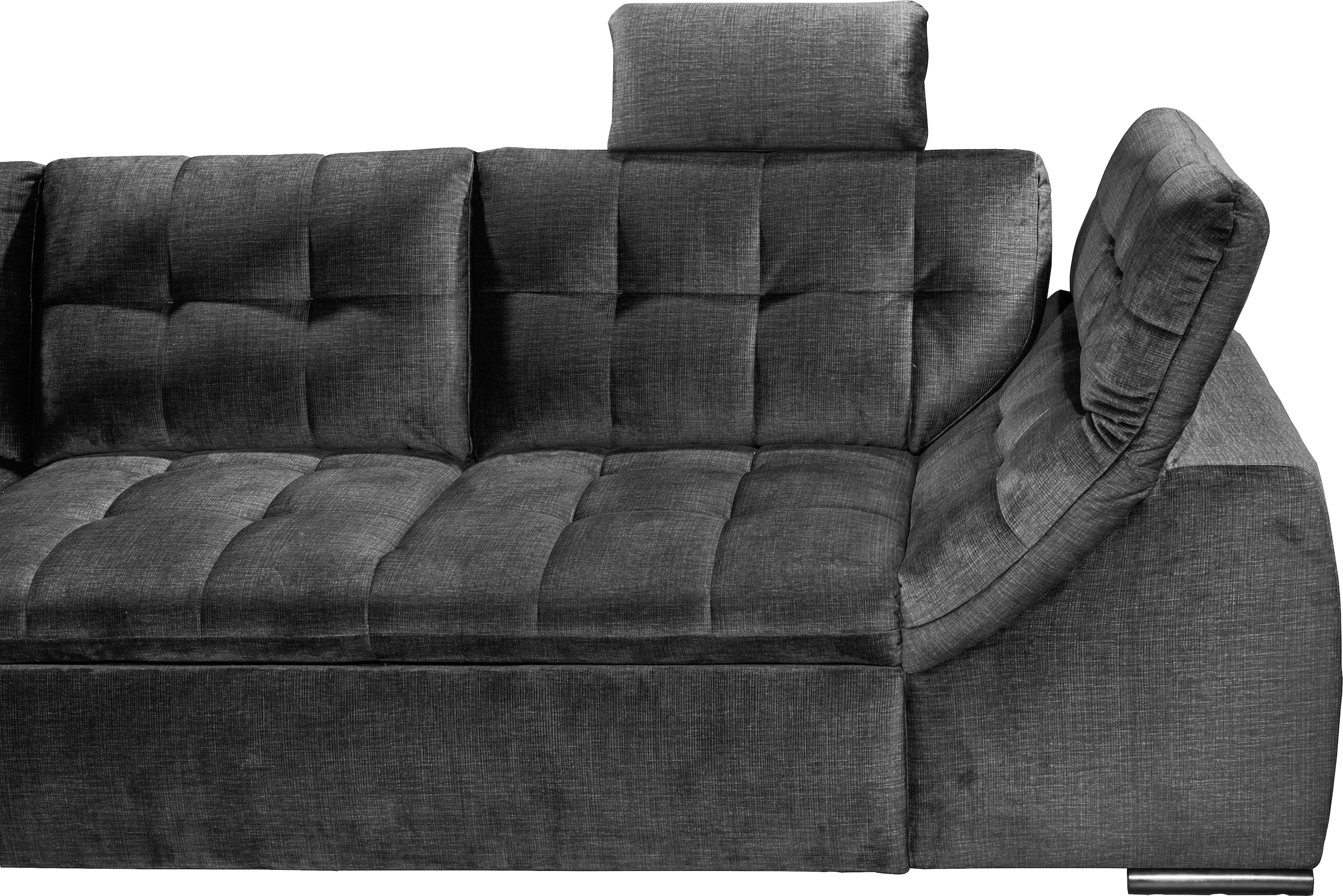 ED EXCITING DESIGN Ecksofa »Estrella L-Form«, mit Bettfunktion, Bettkasten, Armteilverstellung & Kopfstützen