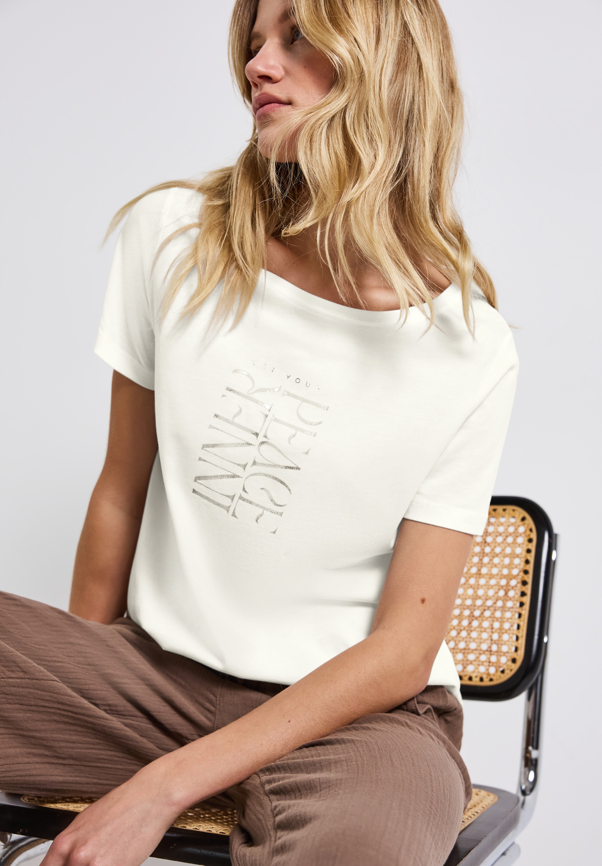 STREET ONE Shirttop, mit Wording Print