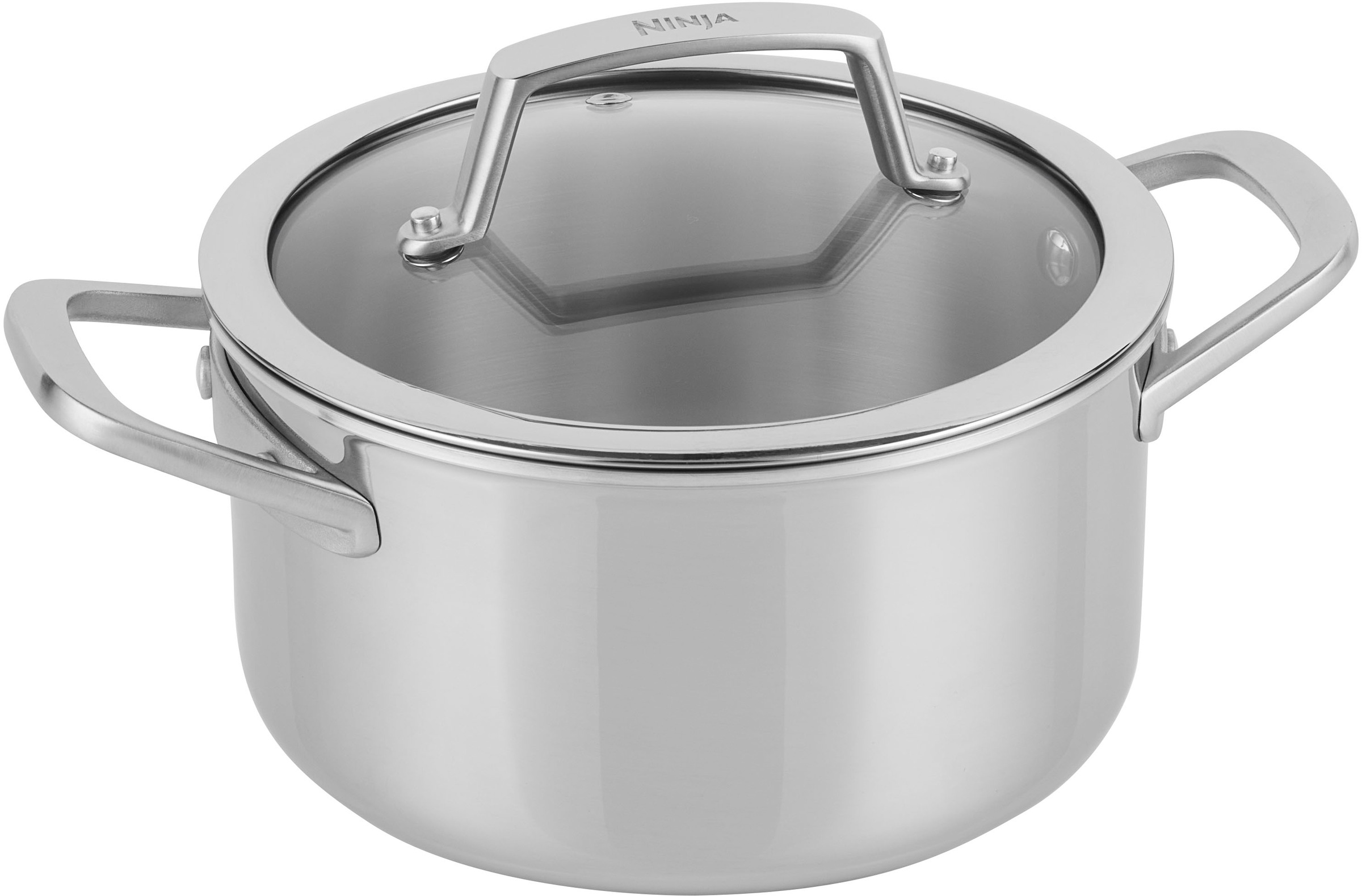 NINJA Kochtopf "Ninja EverClad Suppentopf aus Edelstahl C902DE", 2,3 l + Ø 18cm + Höhe 15,2cm, silber, Töpfe, Entwickelt für den Einsatz unter