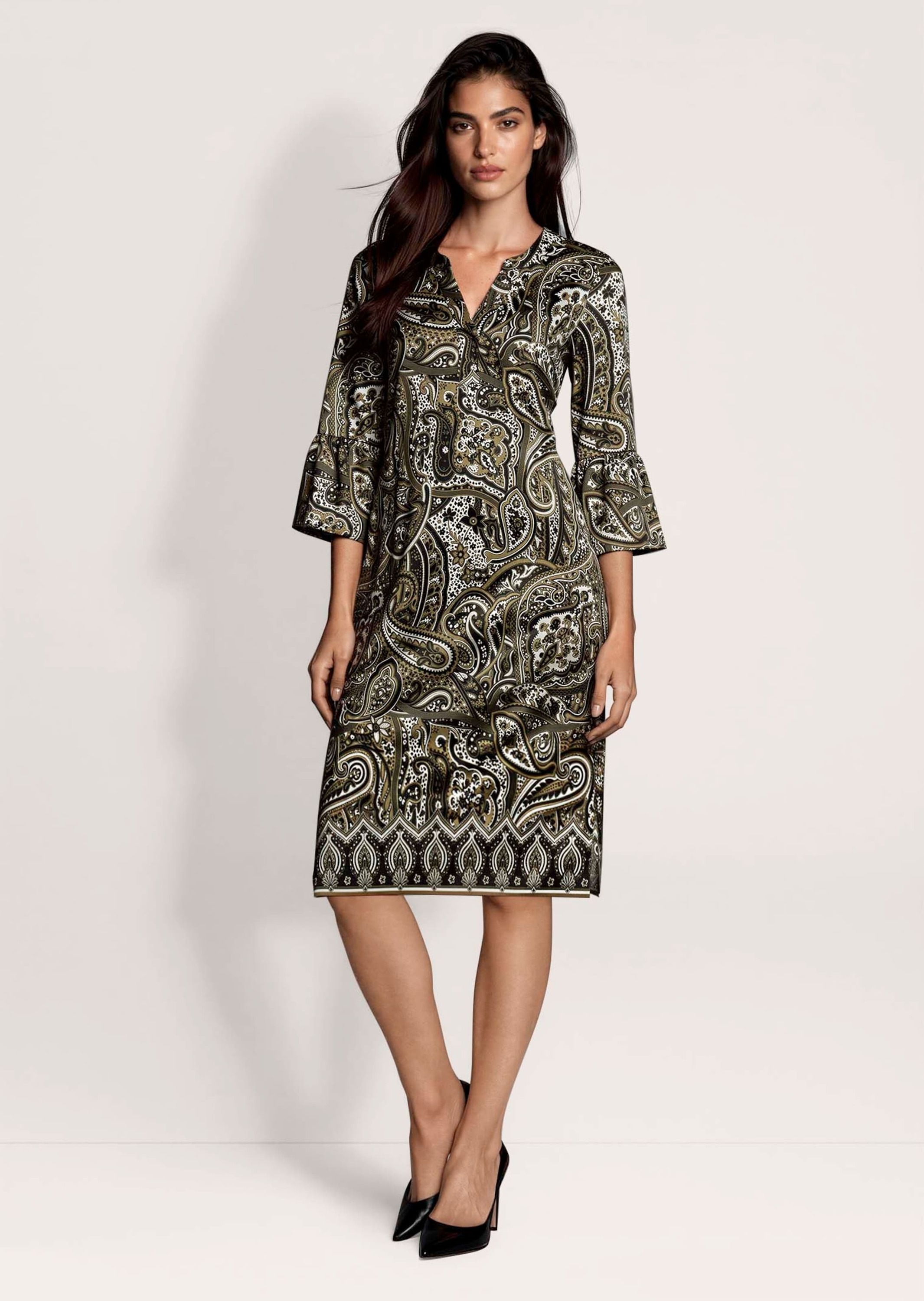 MADELEINE Midikleid »Kleid Paisley-Kleid mit Volantärmeln« Ohne Tasche