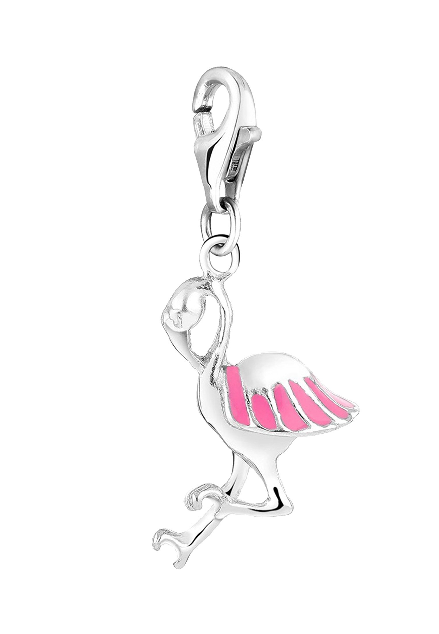 Nenalina Charm-Einhänger »Anhänger Flamingo Sommer Emaille 925 Silber«