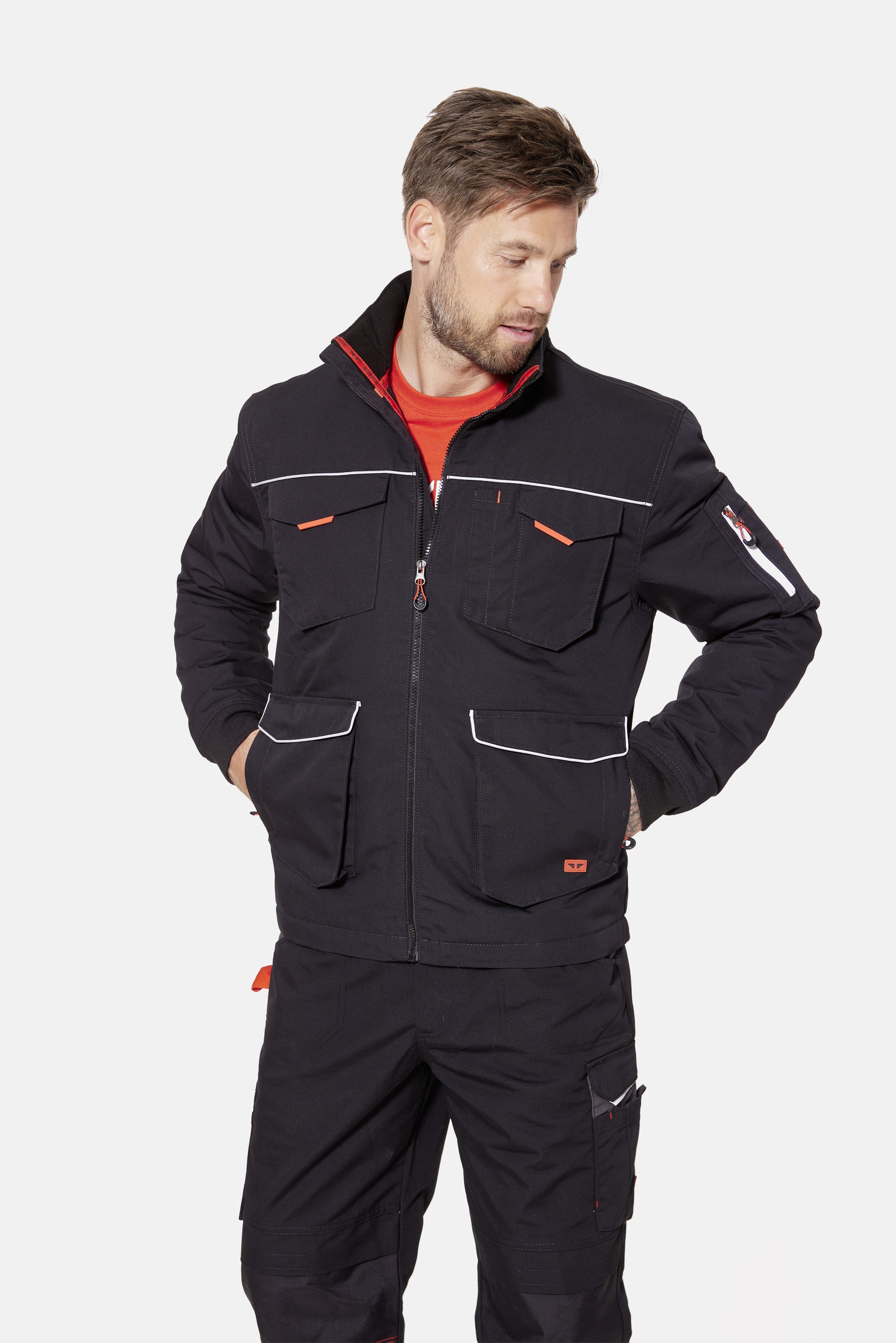 HERO by John Medoox Arbeitsjacke "JONAS Workwear Arbeits-Outdoorjacke" Outdoorjacke Arbeitsjacke gefüttert Stehkragen für Herren