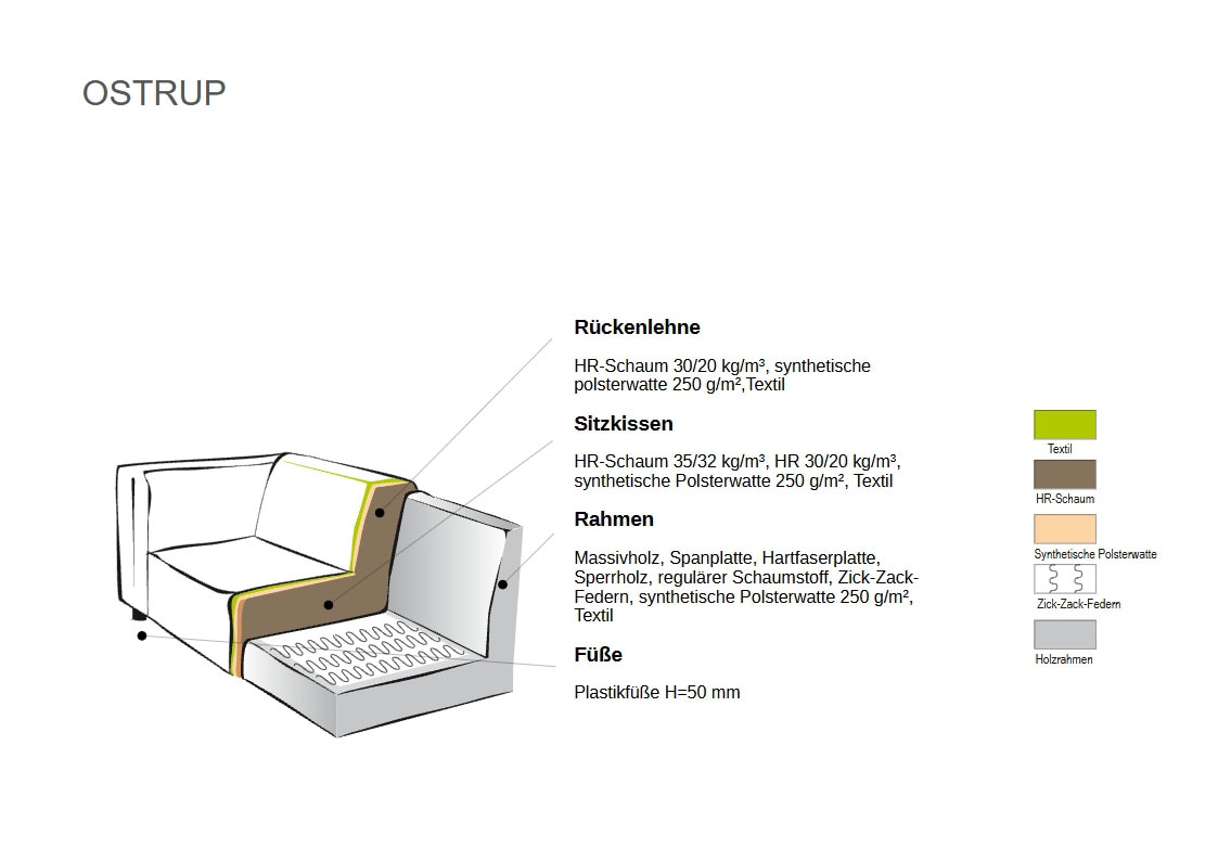 Thumbnail - Home affaire Polsterhocker "Ostrup" schlichtes modernes Design, in verschiedenen Farben
