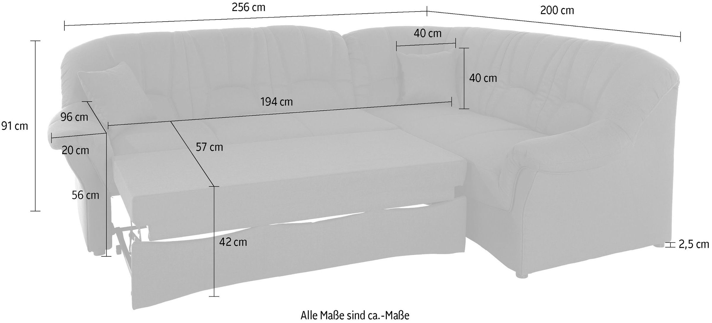 DOMO collection Ecksofa »Bahia L-Form«, wahlweise mit Bettfunktion