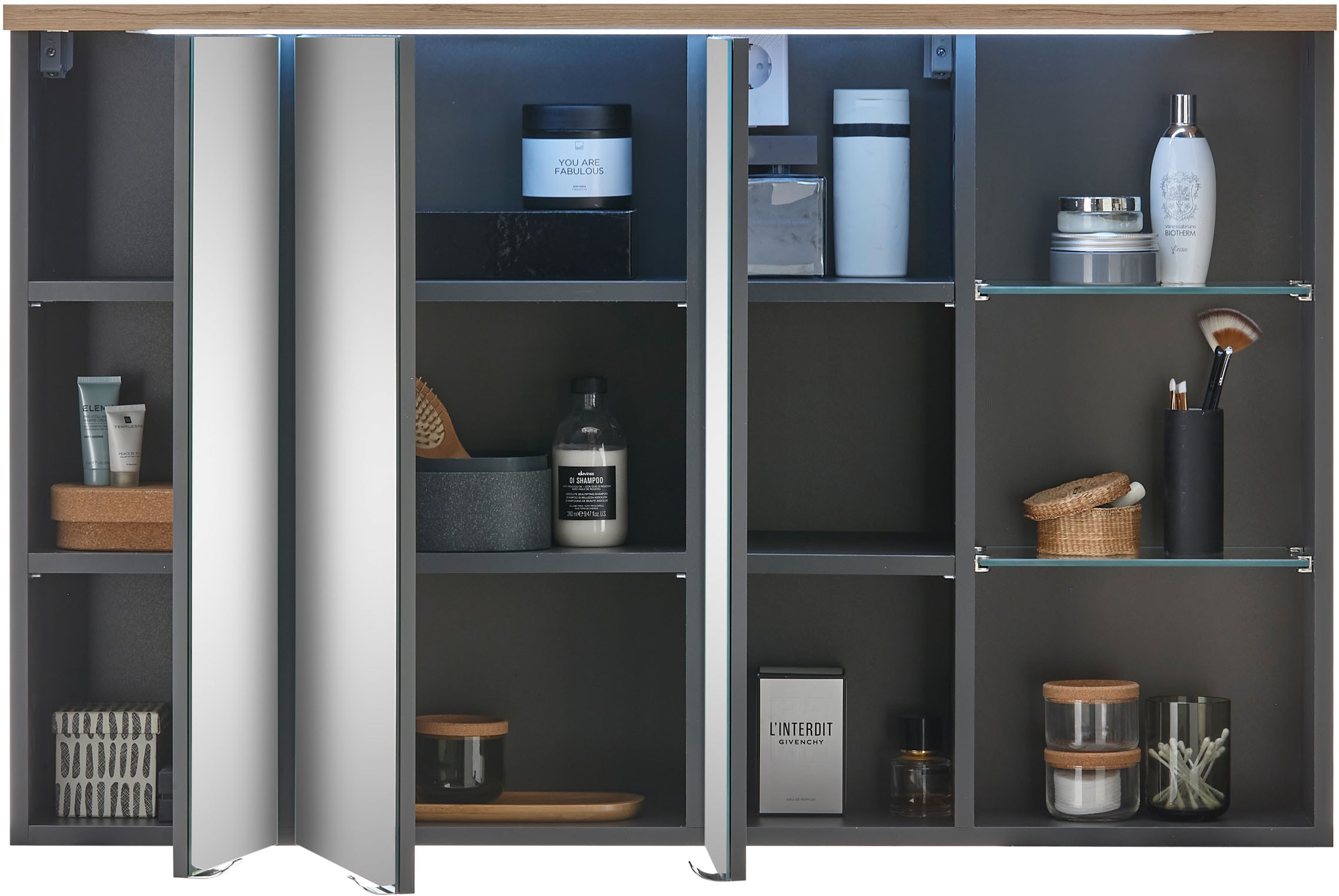 BASIC by Balculina Spiegelschrank »Memphis, Badezimmerschrank BxHxT 110x70x22«, (1 St.), Breite 110 cm, Tür L/R montierbar, Softclose