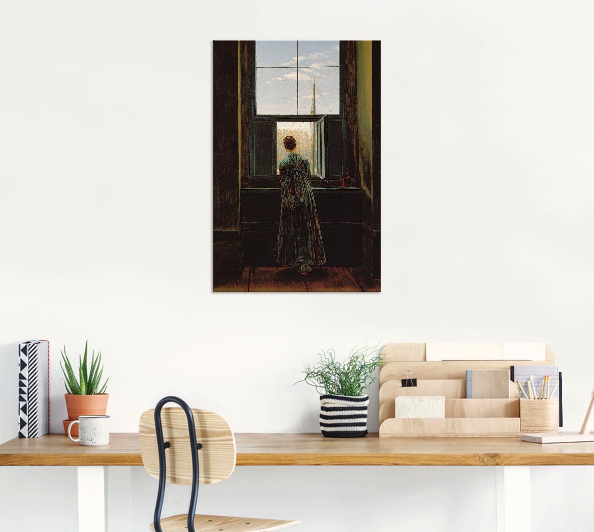 Artland Wandbild »Frau am Fenster. 1822(?)«, Frau, (1 St.), als Alubild, Outdoorbild, Leinwandbild, Poster in verschied. Größen
