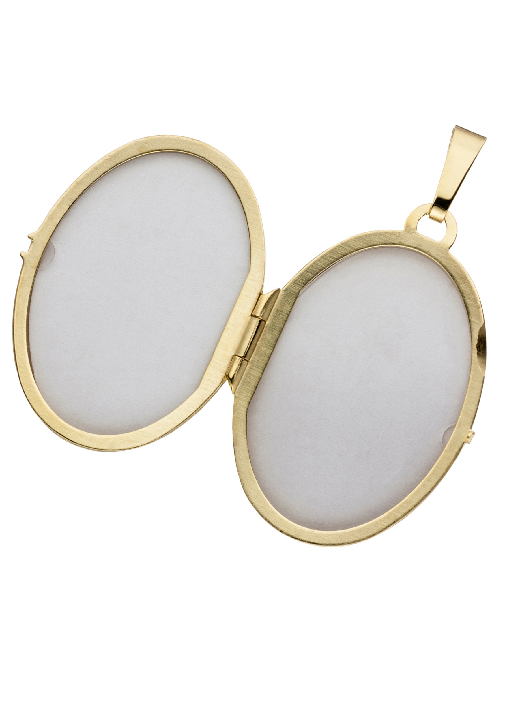 JOBO Medallionanhänger »Anhänger Medaillon oval«, 333 Gold bicolor mit Zirkonia
