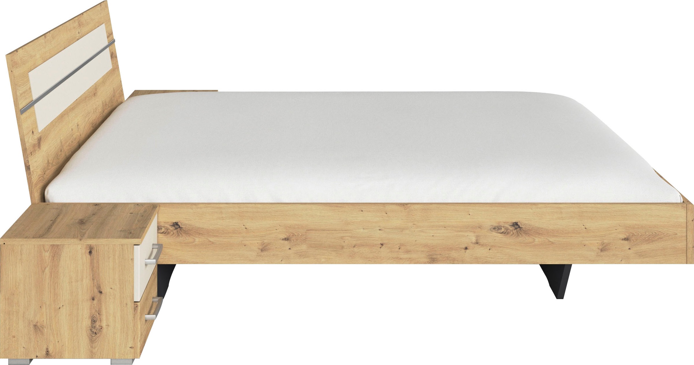 rauch Bettanlage »Doppelbett Futonbett BURANO in schwebender Optik« Set, 3 Stk. tlg. und abgesetztem Kopfteil mit 2 Nachttischen MADE IN GERMANY