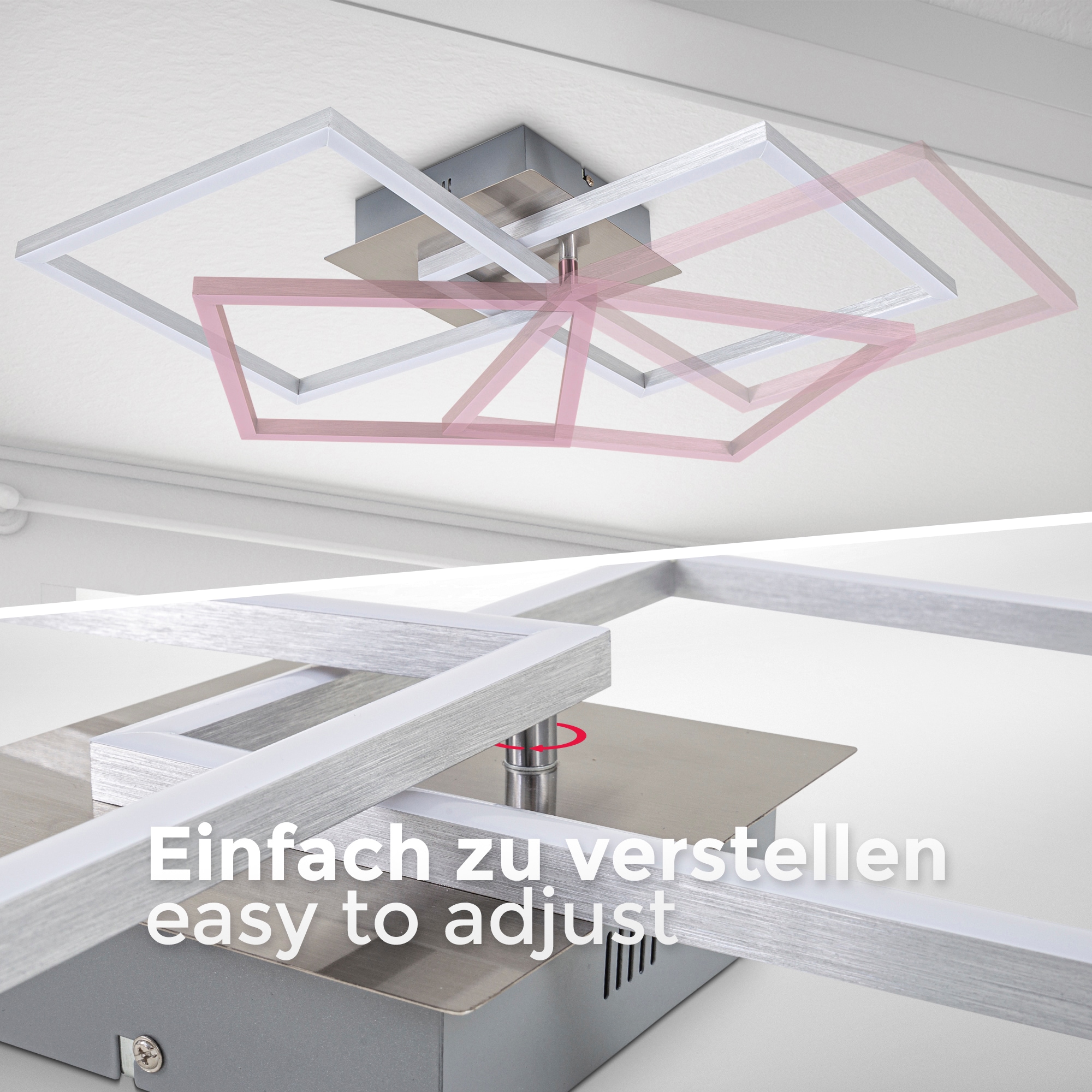 3.040l, einstellbar/dimmbar. Fernbedienung, Nachtlichtunktion Mit inkl. 27 | LED Timer, mit Memoryfunktion integr. - 6.500k LED BAUR Watt, Deckenleuchte, 3.000 B.K.Licht