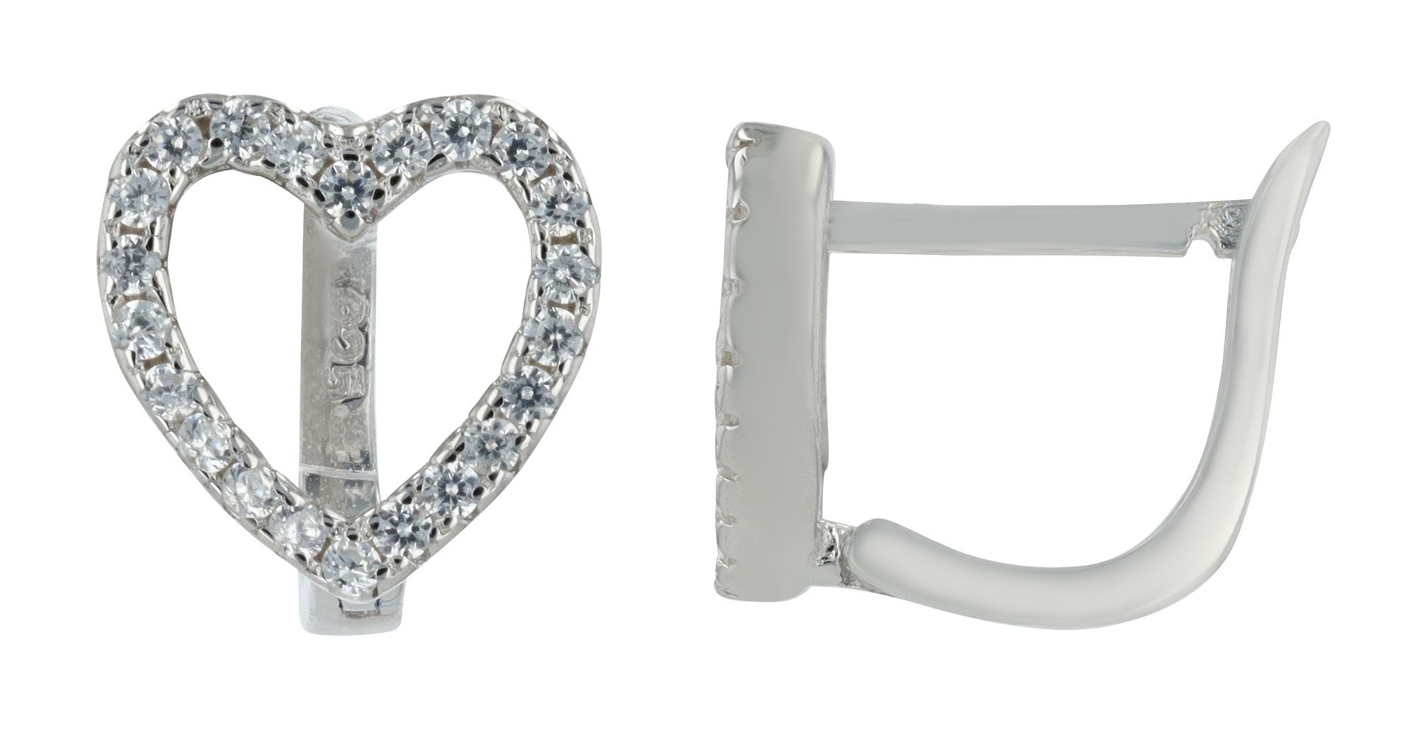 Adelia´s Klappcreolen »Damen Ohrringe – Klappcreole Herz aus 925 Silber« Perfekt zum Verschenken an besondere Menschen