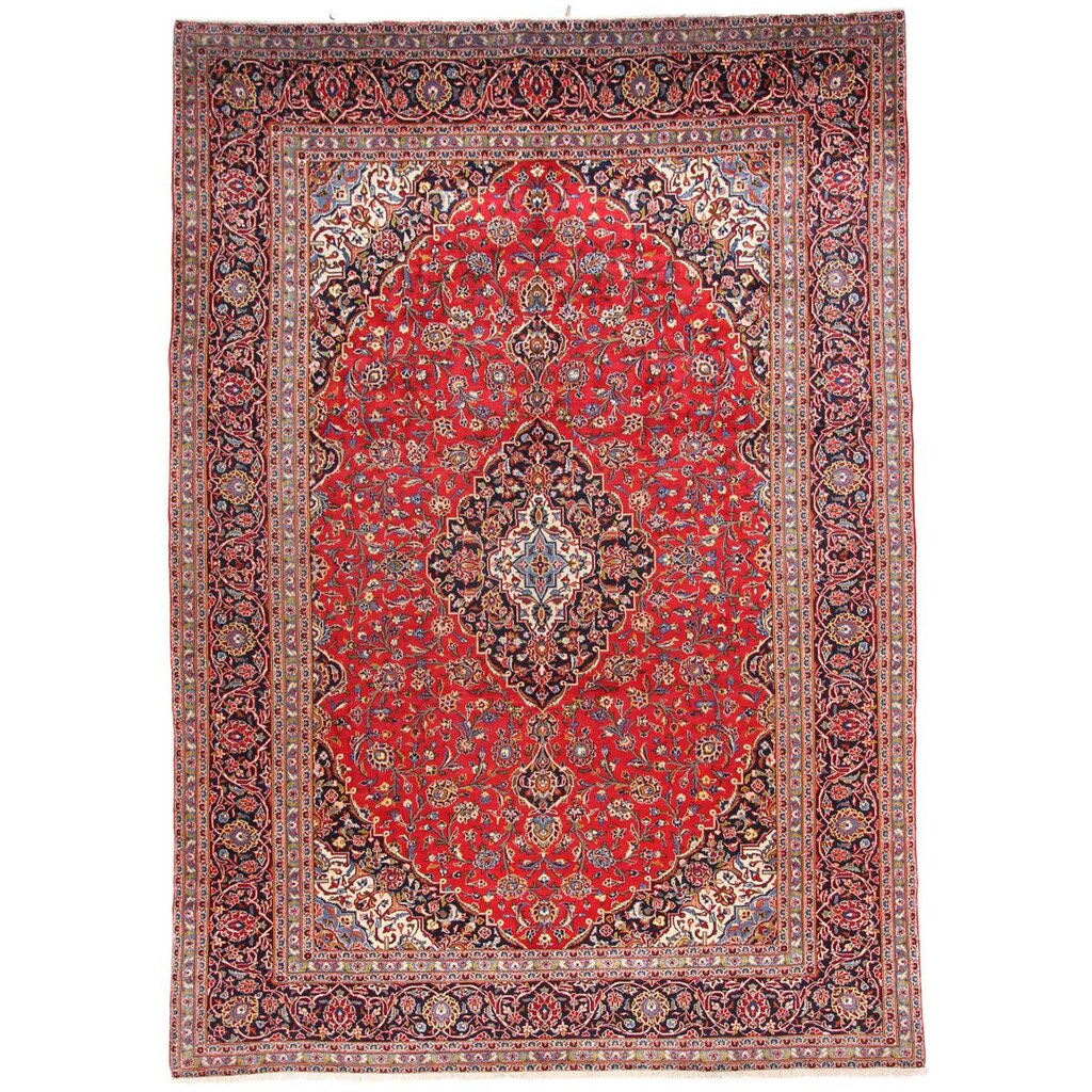 Wohnen Teppiche morgenland Wollteppich »Keshan Medaillon Rosso 414 x 292 cm«, rechteckig, 1 mm Höhe, Unikat mit Zertifikat rot Wohnen Teppiche morgenland Wollteppich »Keshan Medaillon Rosso 414 x 292 cm«, rechteckig, 1 mm Höhe, Unikat mit Zertifikat rot