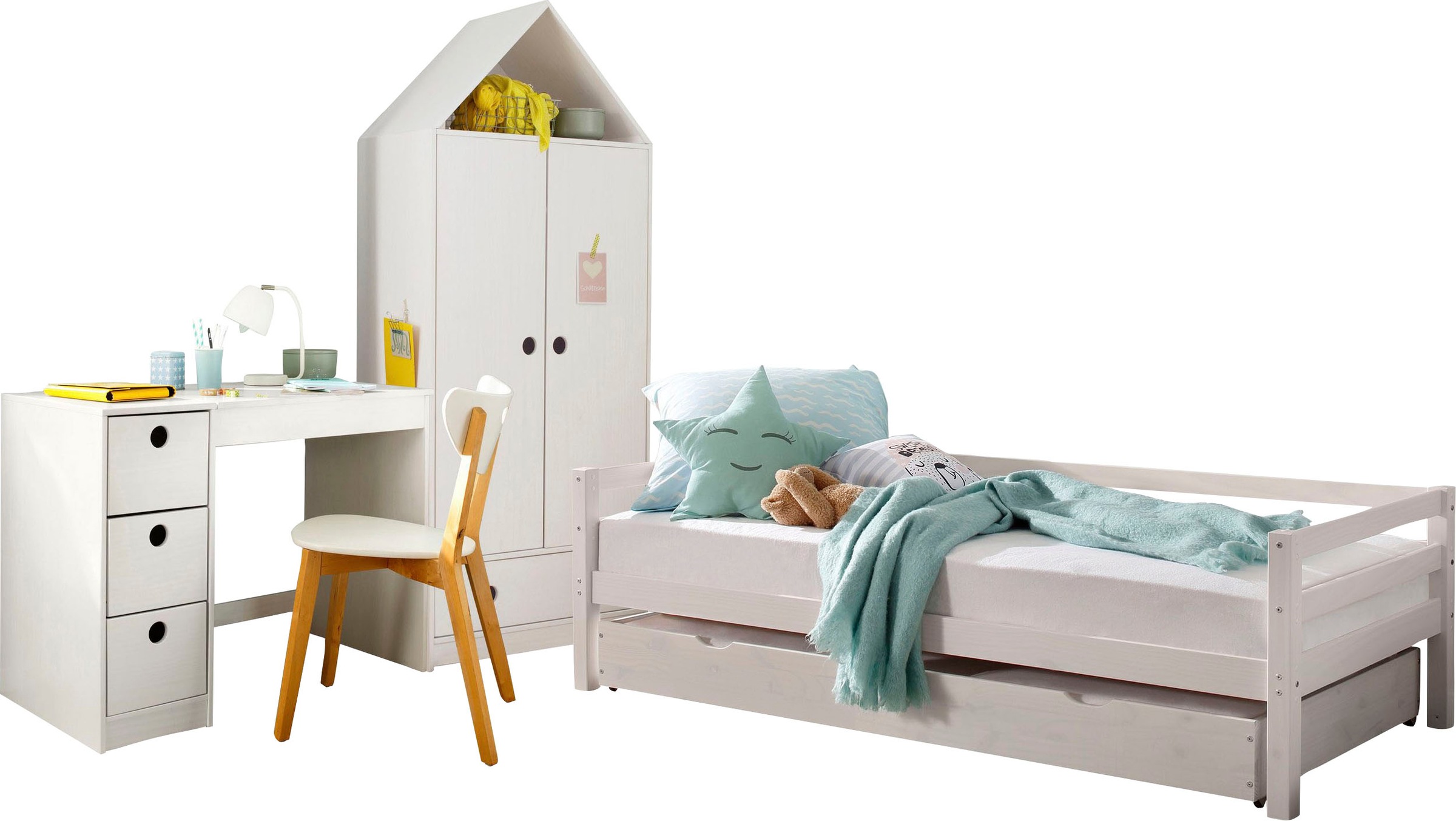 Lüttenhütt Jugendzimmer-Set "Alpi" Spar-Set, 3 Stk. tlg. Daybed, Schreibtis günstig online kaufen