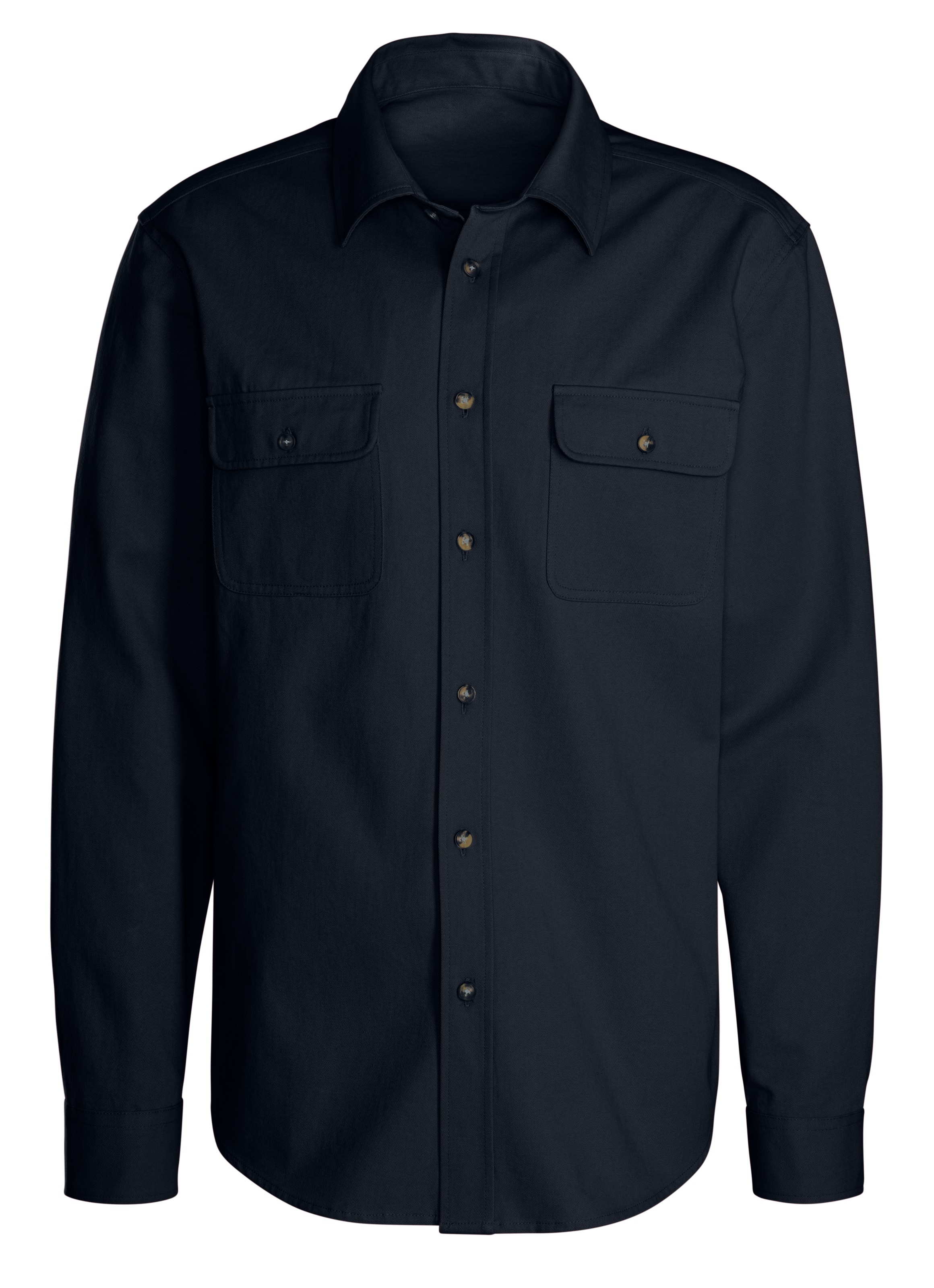 John Devin Langarmhemd, Overshirt aus reiner Baumwolle, mit aufgesetzten Ta günstig online kaufen