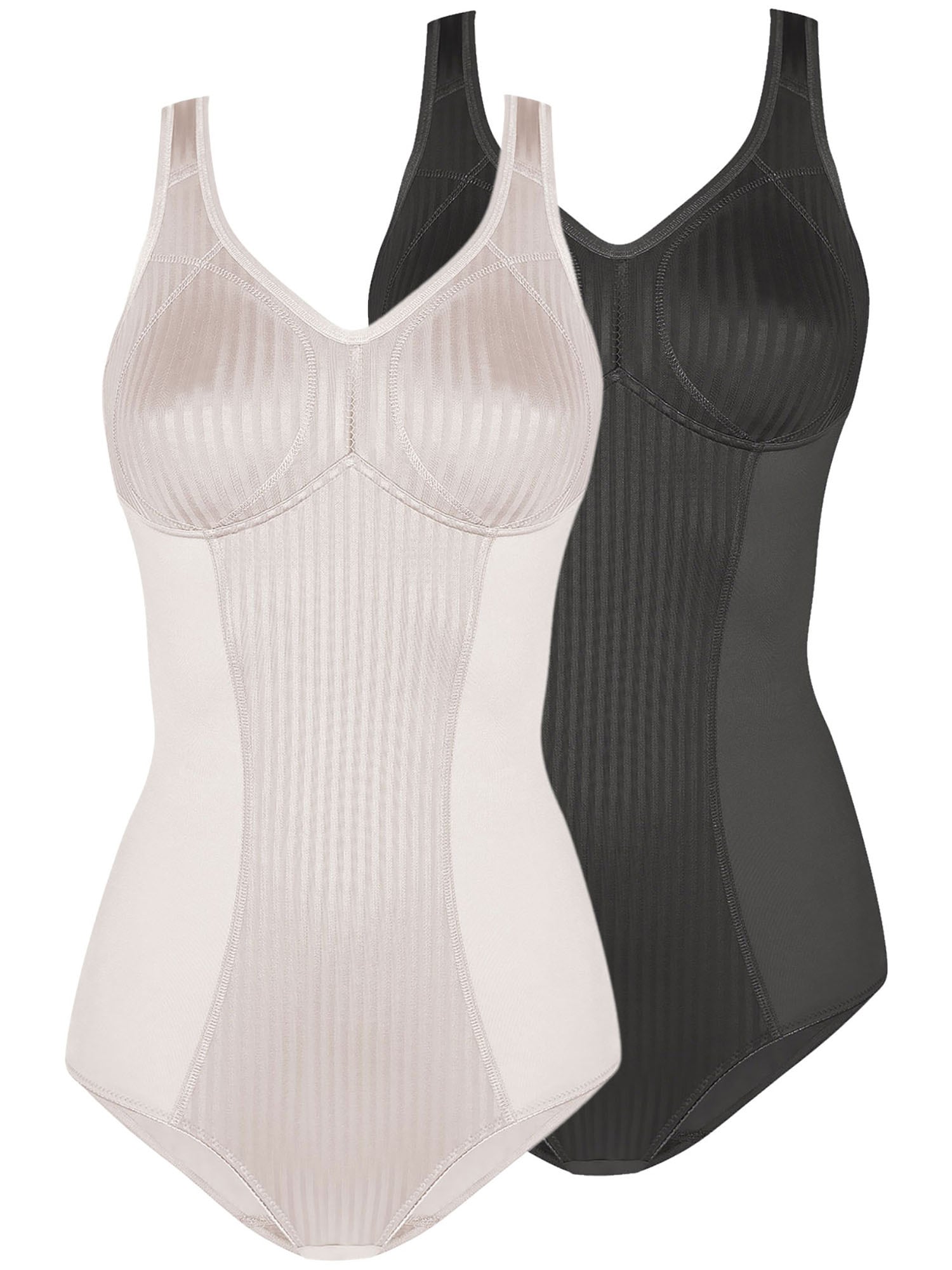 SUSA Damen Body "2er Pack Body ohne Bügel Cremona", Gr. 80nude schwarz, Obermaterial: 68% Polyamid PA. 32% Elasthan EL., Bodys