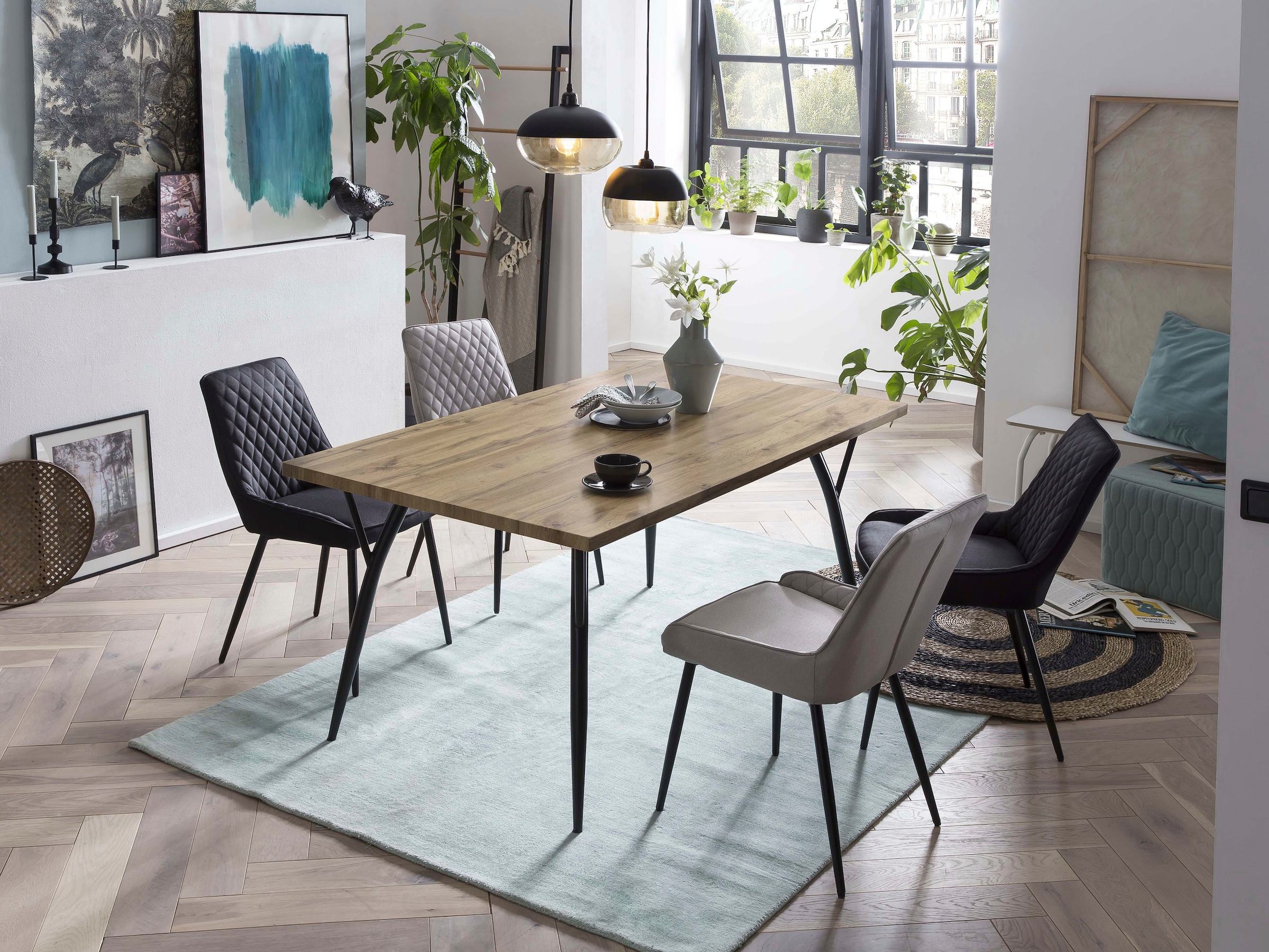Home affaire Esstisch »Aage«, Eiche-Dekor, Breite 150 cm