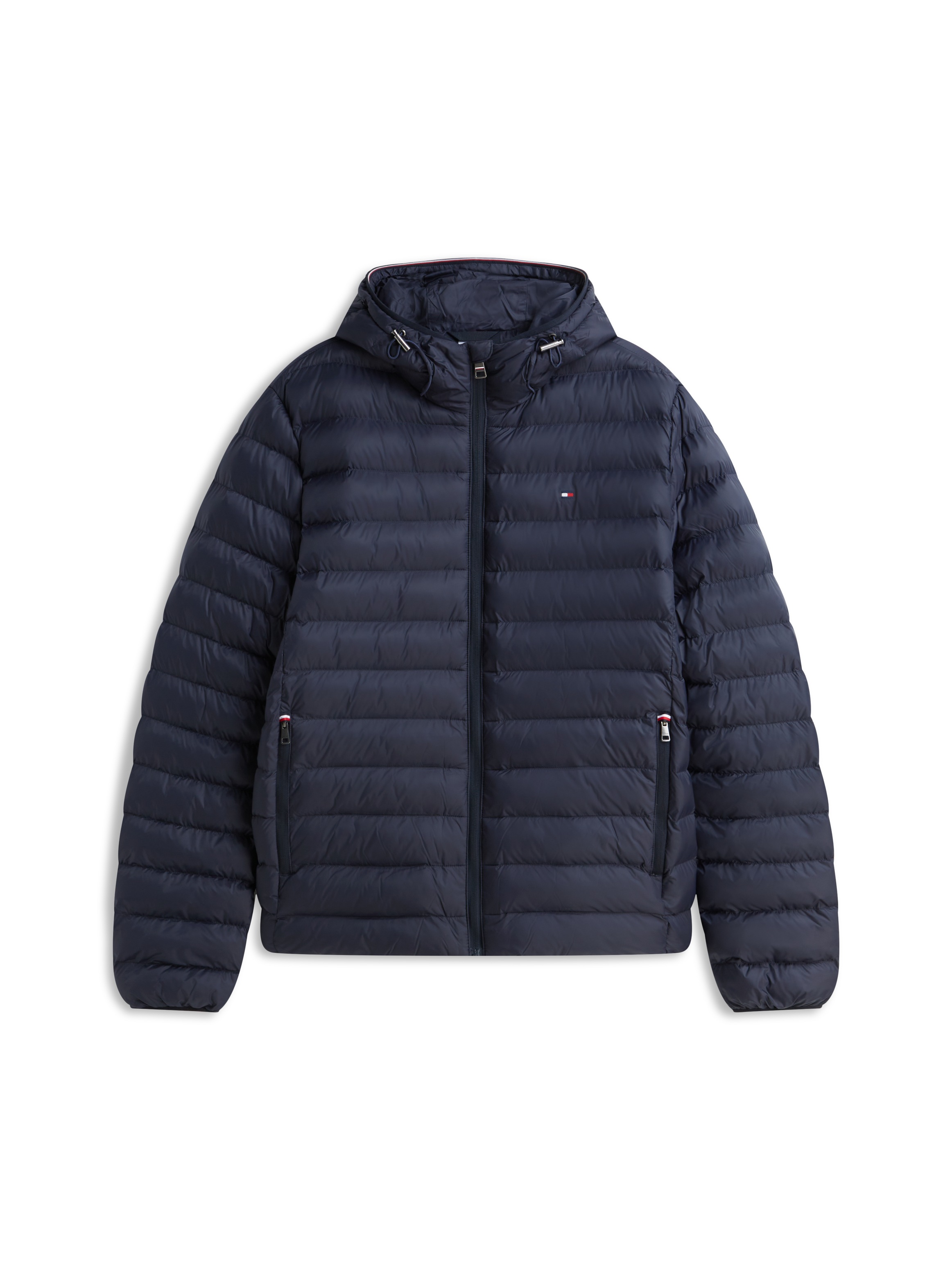 Tommy Hilfiger Steppjacke »PACKABLE RECYCLED HOODED« mit Kapuze sportive Kapuze mit Global Stripe