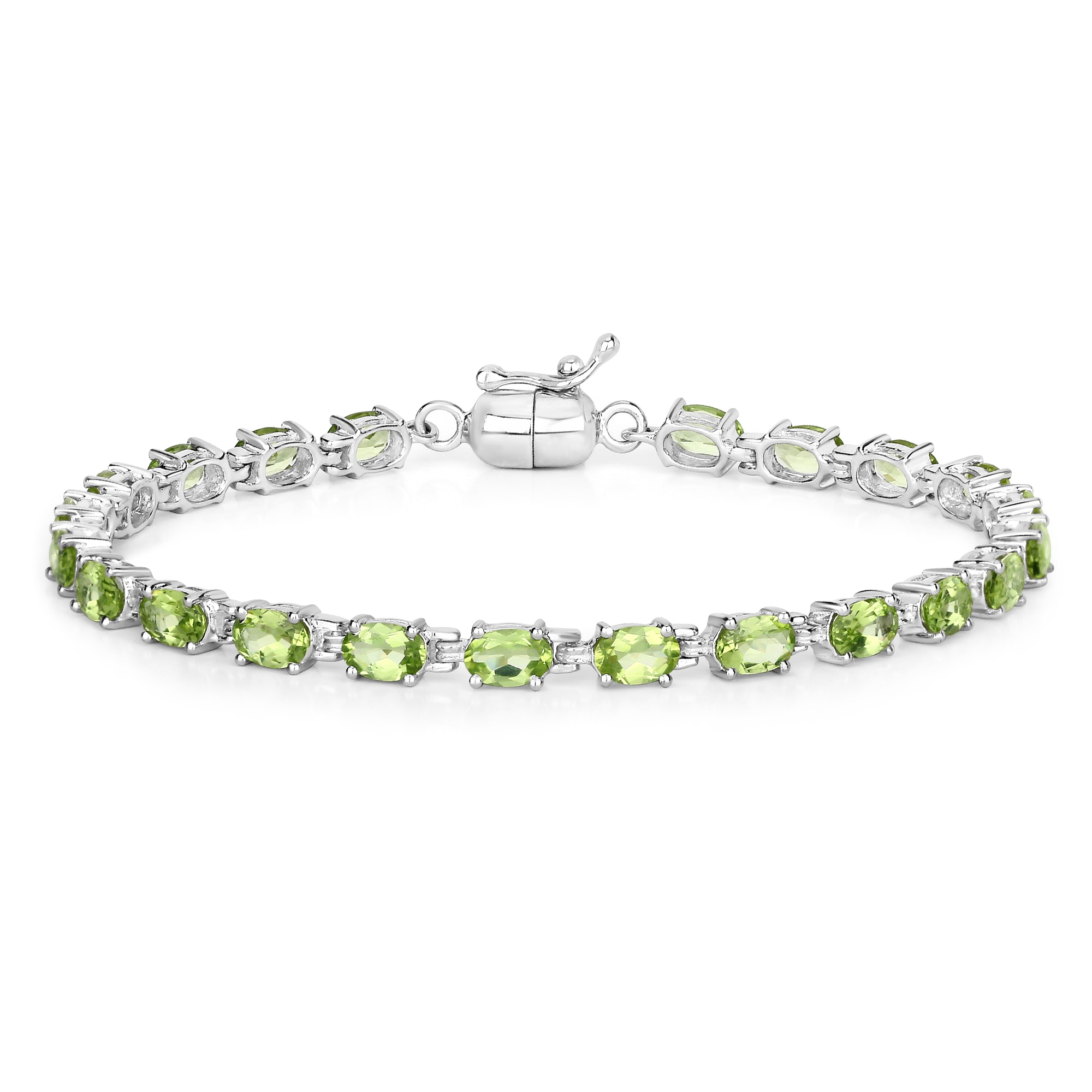 Vira Jewels Armband »925-Sterling Silber rhodiniert Peridot oval«