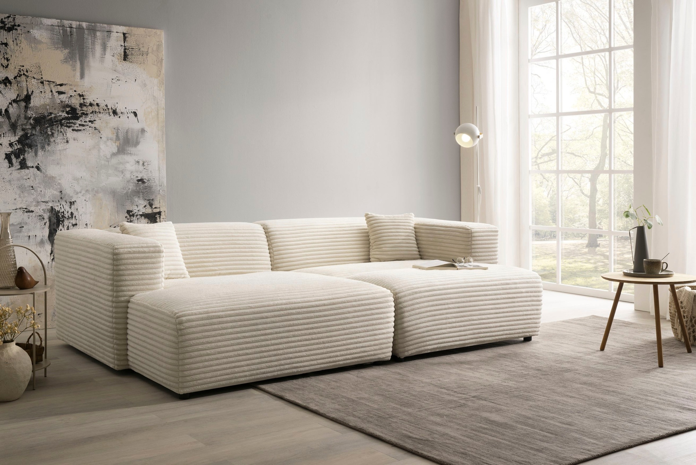 andas Polsterecke "BAKELS, Ecksofa-Set mit Hocker, L-Form mit Schlaffunktio günstig online kaufen