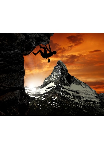 Fototapete »GEBIRGE-SEE-BERGE WALD HIMMEL MATTERHORN BERGSTEIGER«