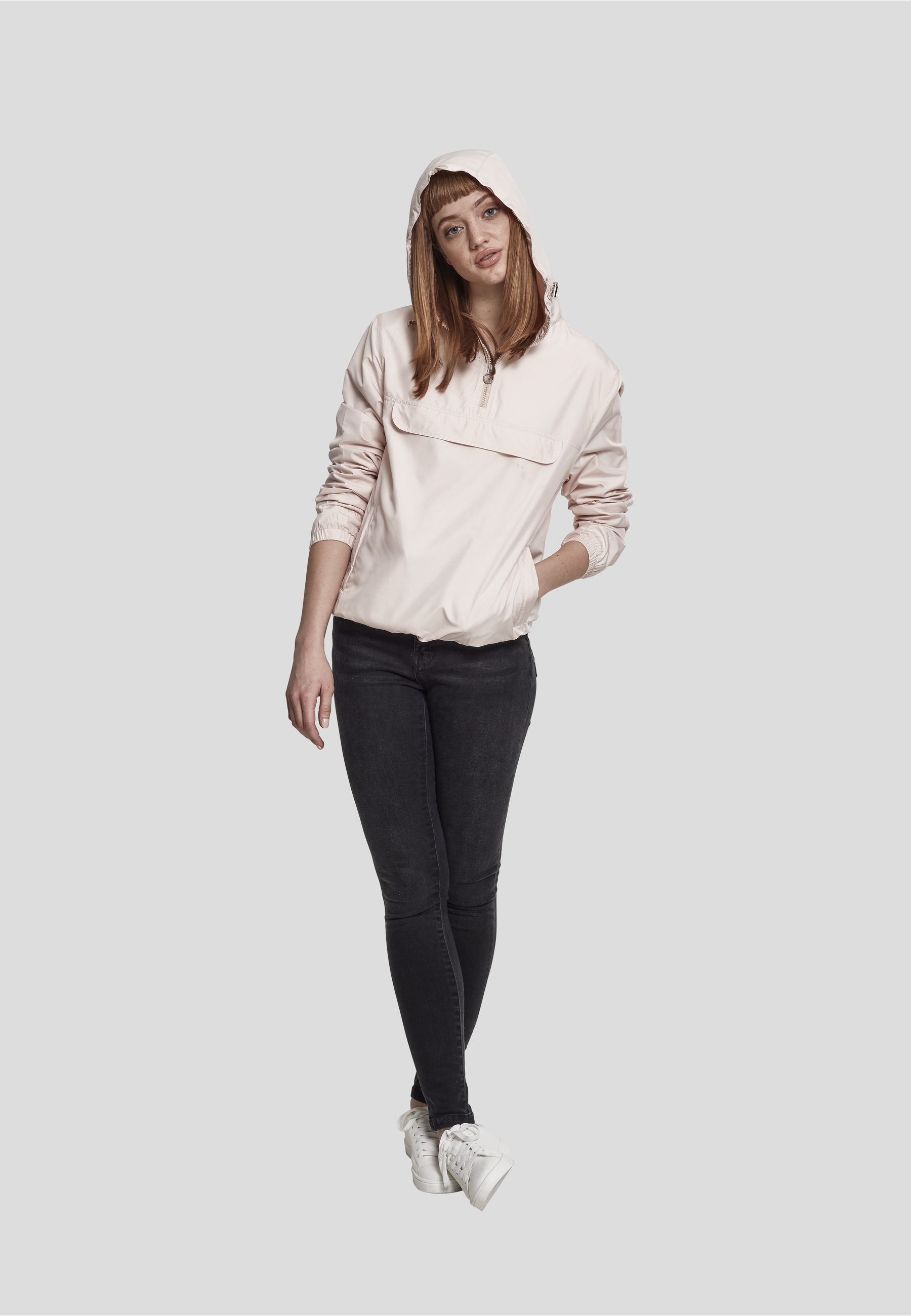 URBAN CLASSICS Langmantel »Urban Classics Damen Ladies Basic Pull Over Jacket«