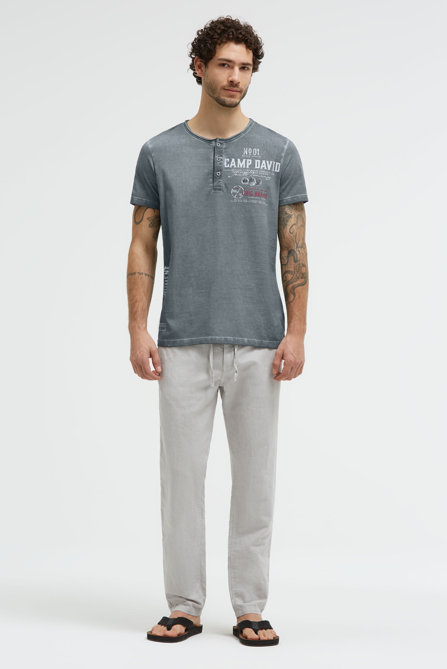 CAMP DAVID Henleyshirt aus Baumwolle