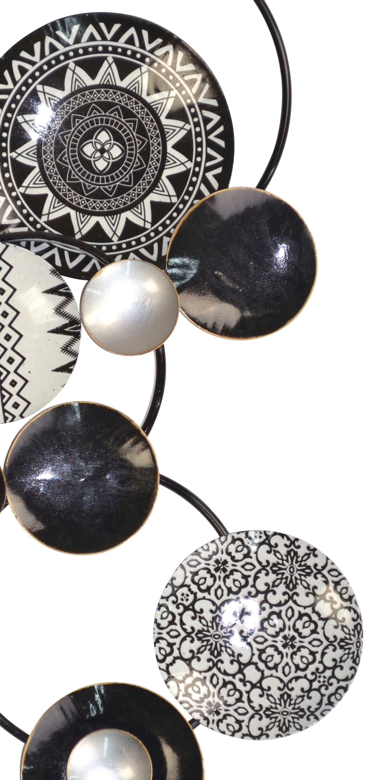 Thumbnail - HOFMANN LIVING AND MORE Wanddekoobjekt "Wanddekoration" Große Wanddeko Kreise in schwarz silber