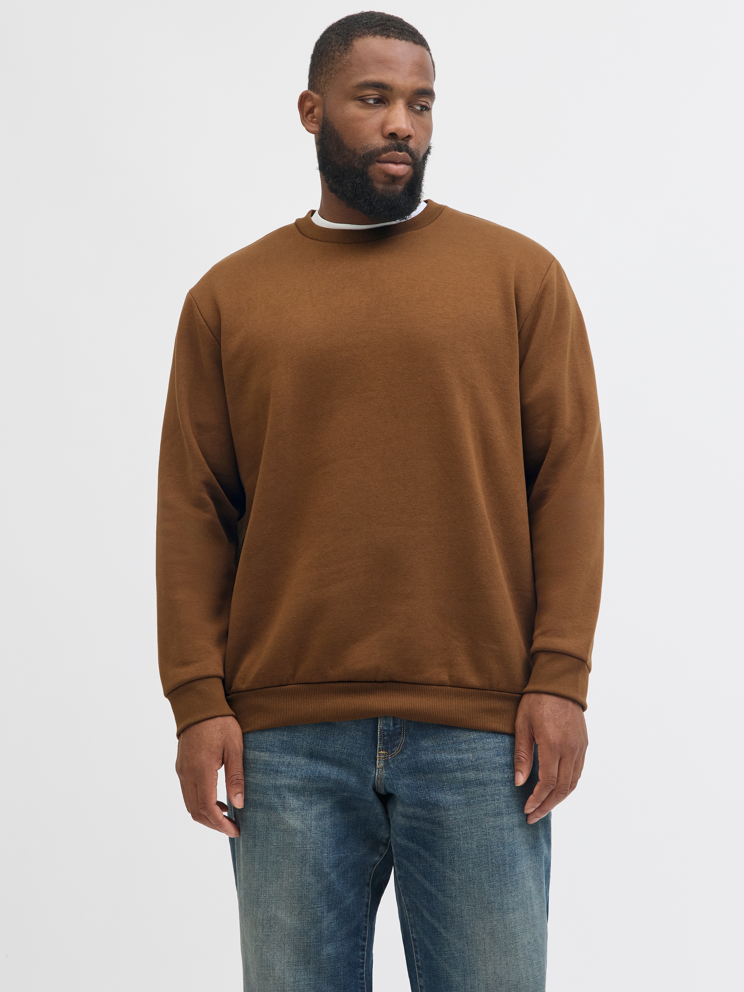 Jack & Jones PlusSize Sweatshirt "JJEBRADLEY SWEAT CREW NOOS PLS", mit Ripp günstig online kaufen