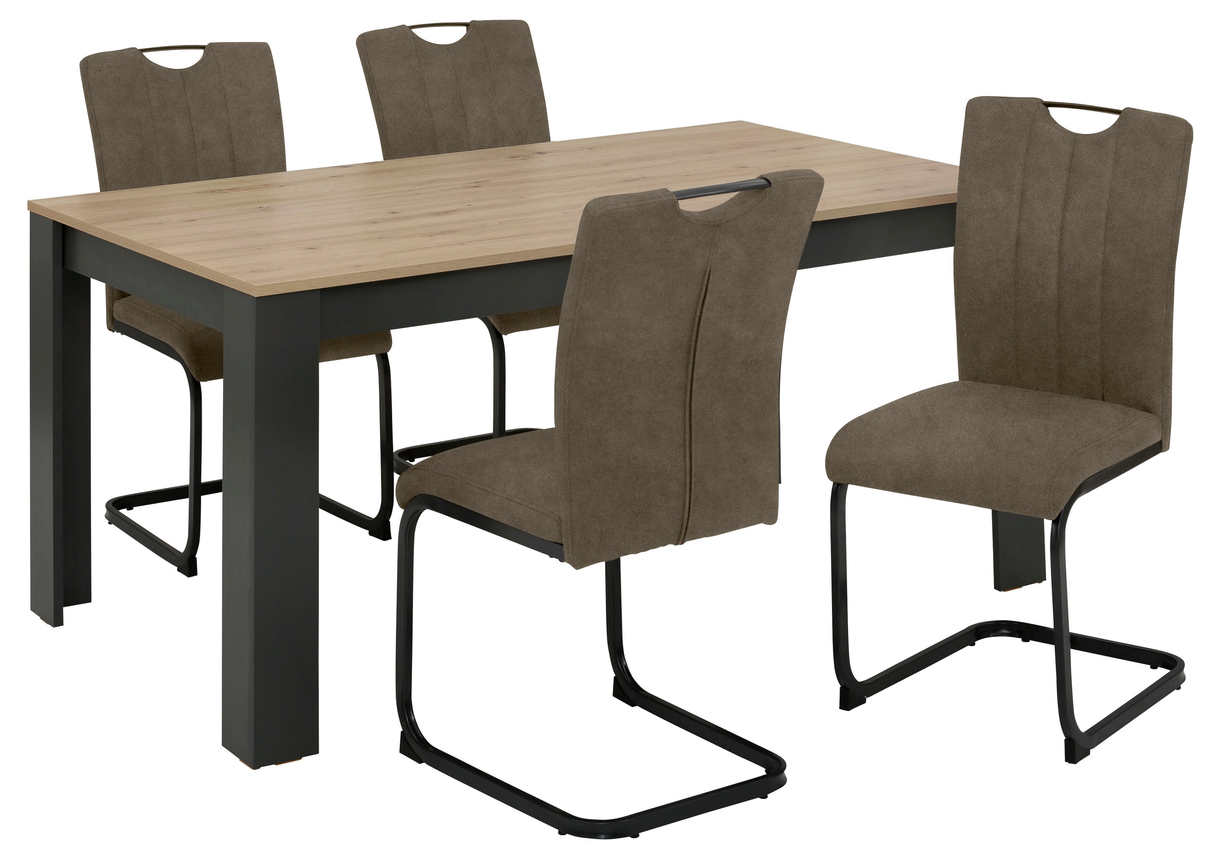 Home affaire Essgruppe "Napoli" Set, 4 Freischwinger + 1 Esstisch, 5 Stk. t günstig online kaufen
