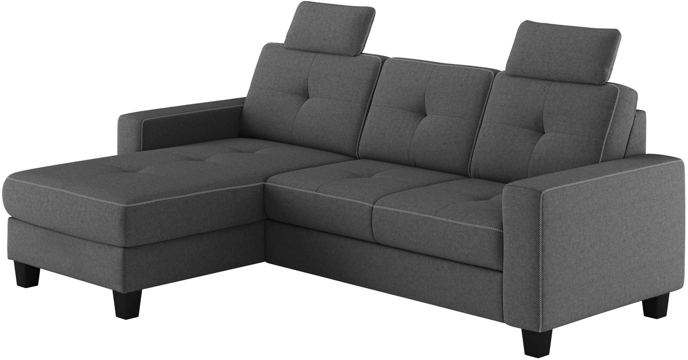 Places of Style Ecksofa »Varese L-Form«, Kreuznaht in beige