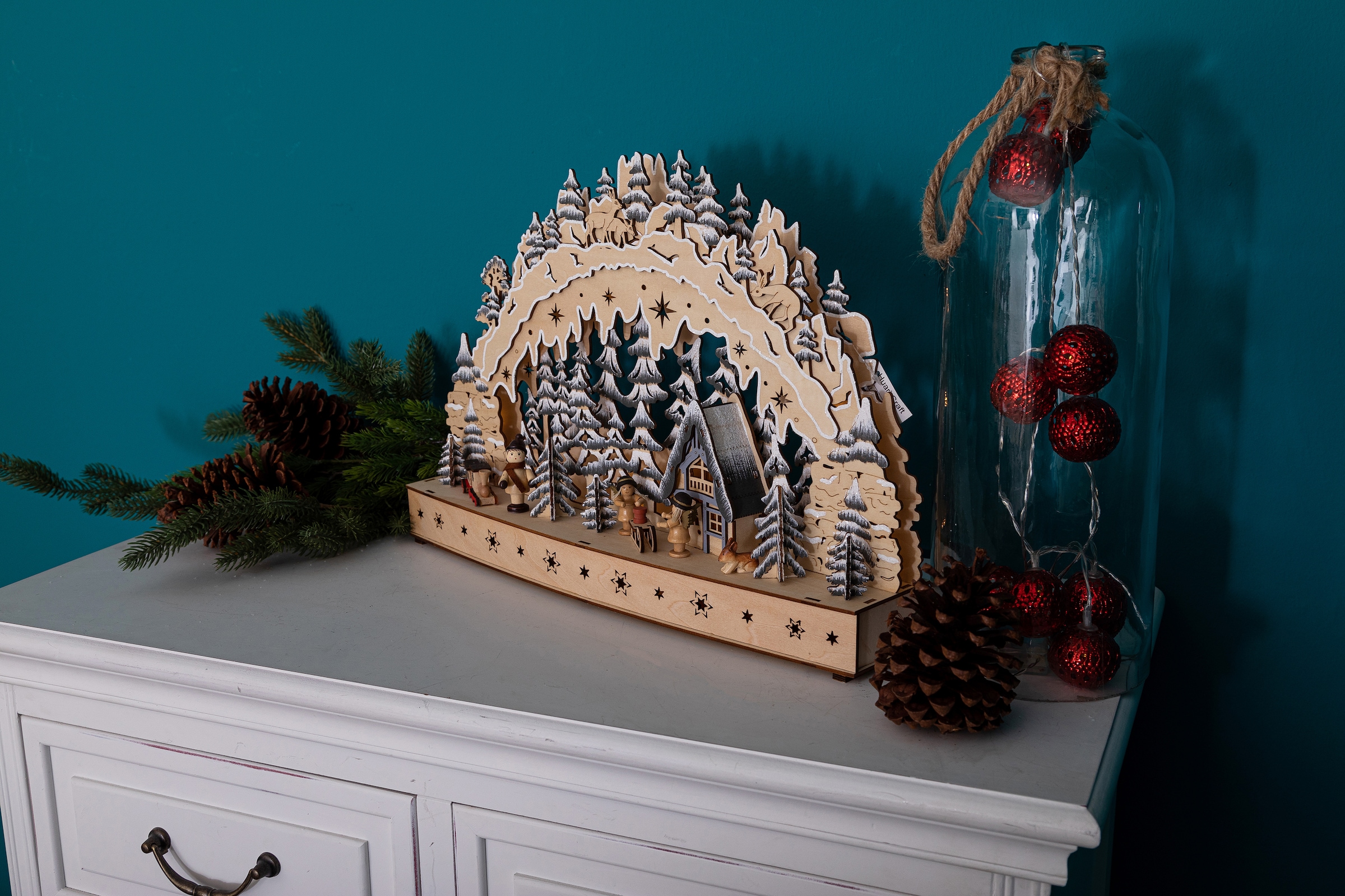 Myflair Möbel & Holz, LED Höhe | cm Beleuchtung, aus bestellen ca. Schwibbogen BAUR »Weihnachtsdeko«, 31 mit LED Accessoires