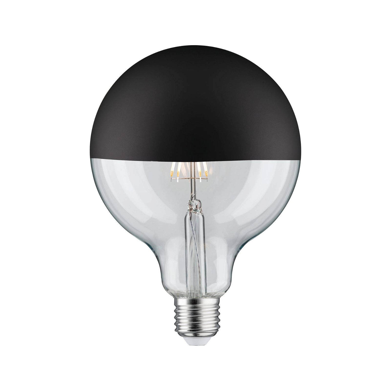Paulmann LED-Leuchtmittel »G125 Kopfspiegel 600lm 2700K 6,5W 230V schwarz matt«, 1 St., Warmweiß