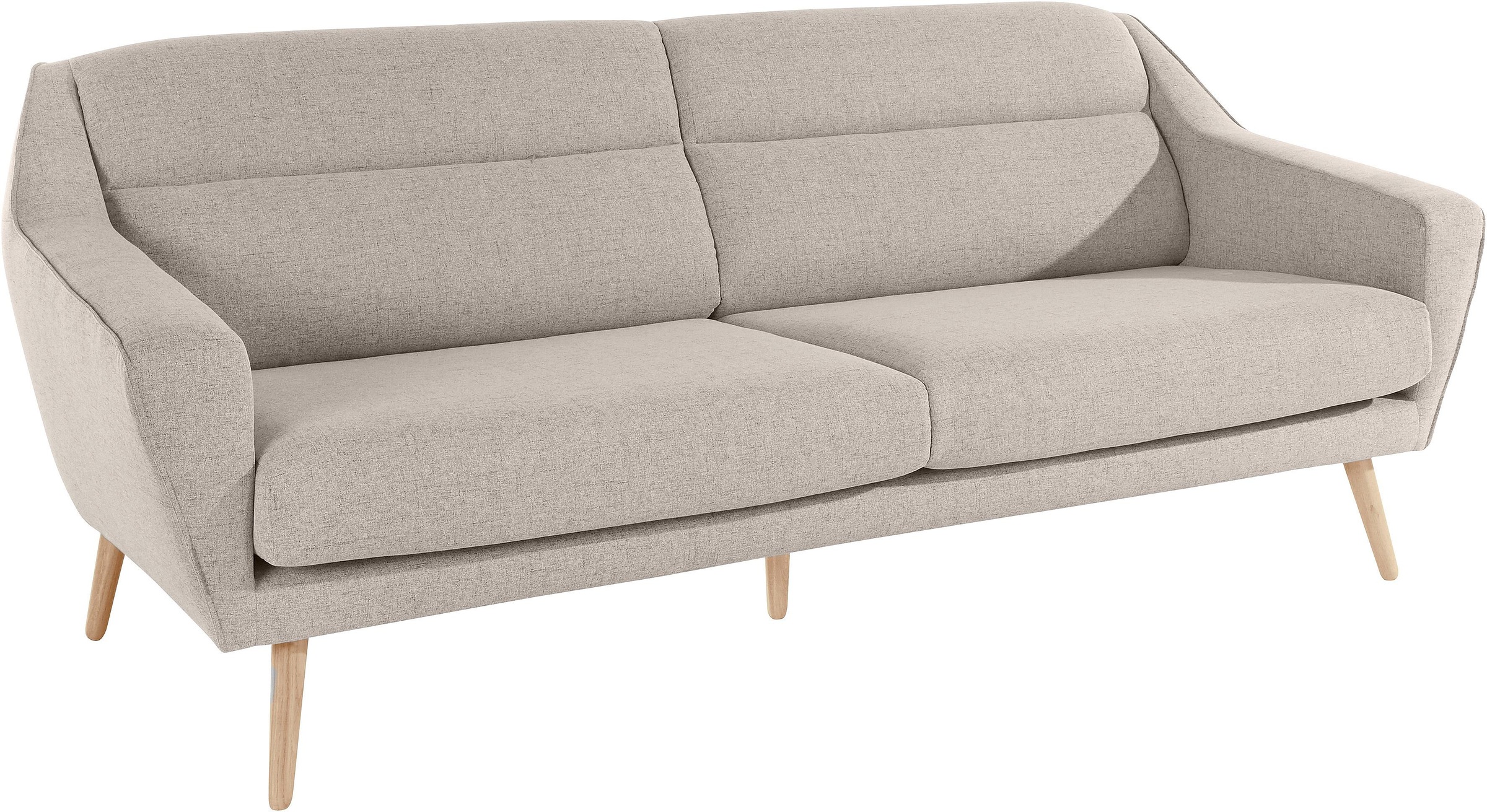 OTTO home 3-Sitzer "Bille" mit Naht im Rückenkissen und Eiche-Beinen, Desig günstig online kaufen