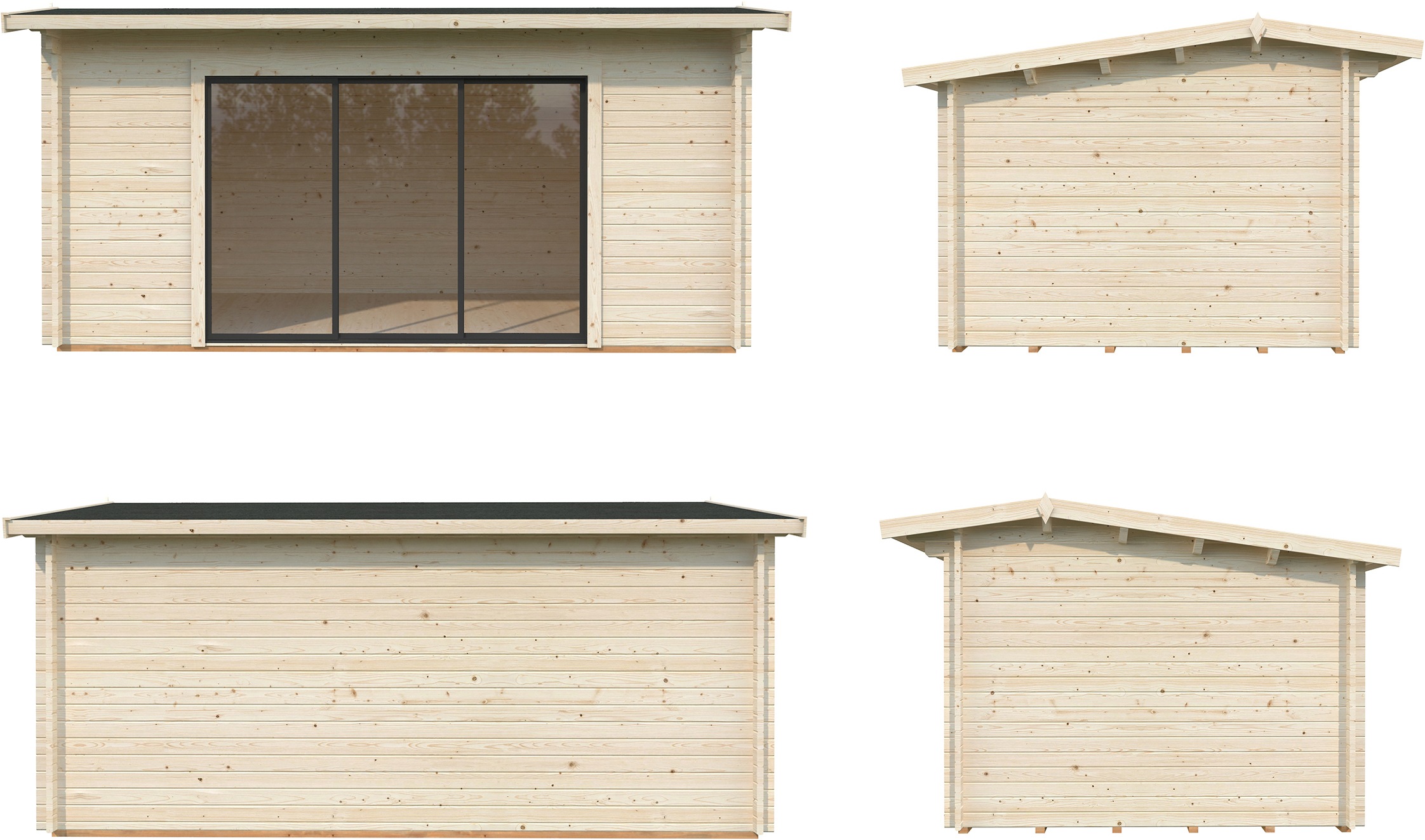 Palmako Gartenhaus »Ines 13,7 m², Slide Plus«