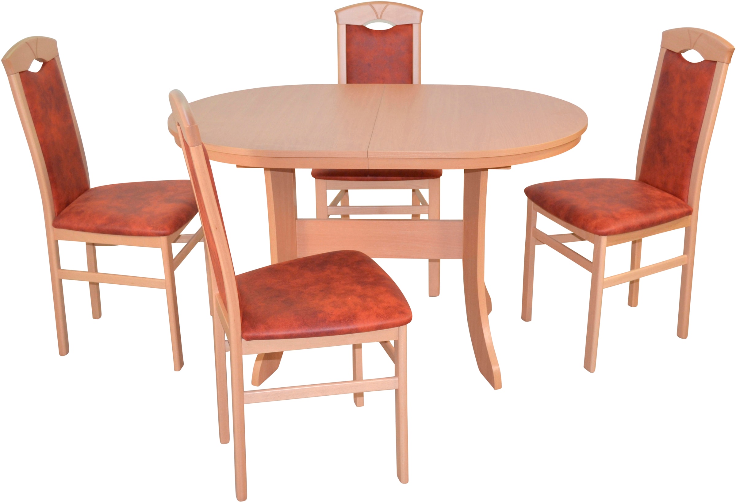 HOFMANN LIVING AND MORE Essgruppe »5tlg. Tischgruppe«, (Spar-Set, 5 tlg., 5tlg. Tischgruppe), Stühle montiert
