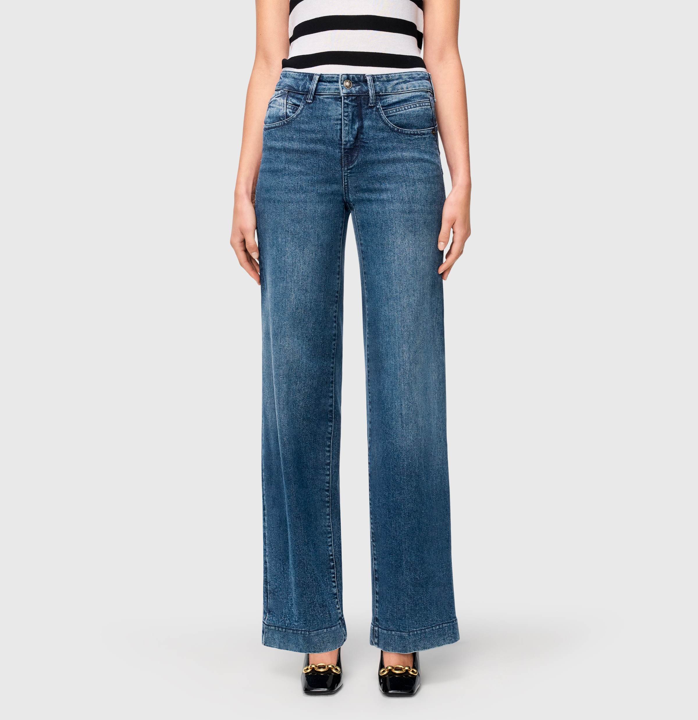 MAC Jerseyhose "Shirt-Hose Palazzo Cropped" günstig online kaufen