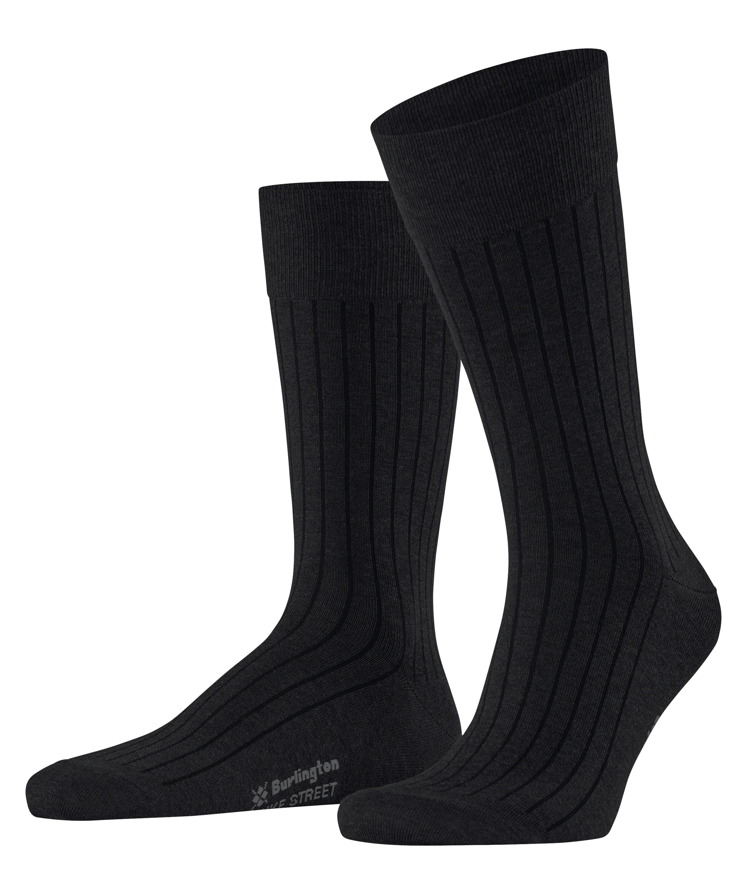 Burlington Socken "Duke Street" Einheitsgröße 40-46, Rippenstruktur, Cotton-Mix