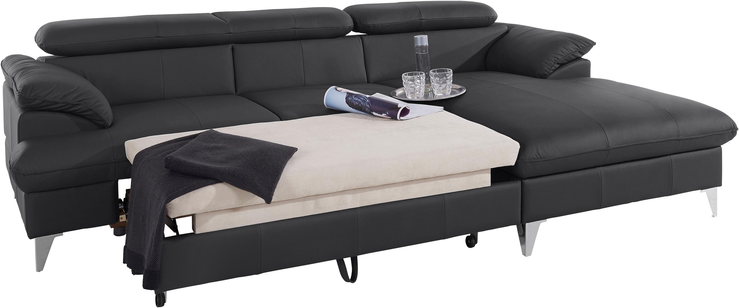 COTTA Ecksofa »Caluso L-Form«, mit Kopfteilverstellung, wahlweise mit Bettfunktion & Bettkasten