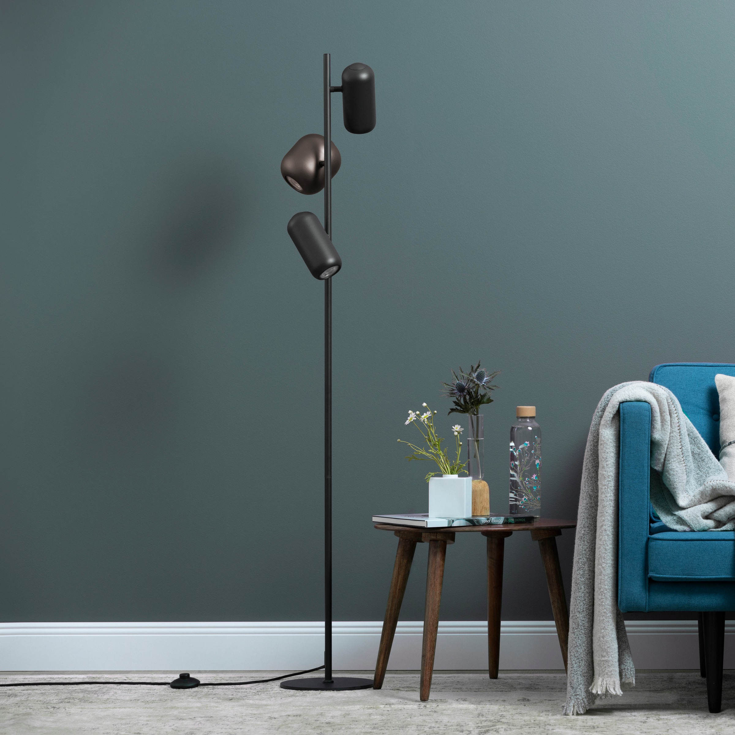 Brilliant Stehlampe »Jane« GU10 1 Stk. H 145 cm, 3x GU10 Fassung, schwenkbar, Metall, schwarz braun