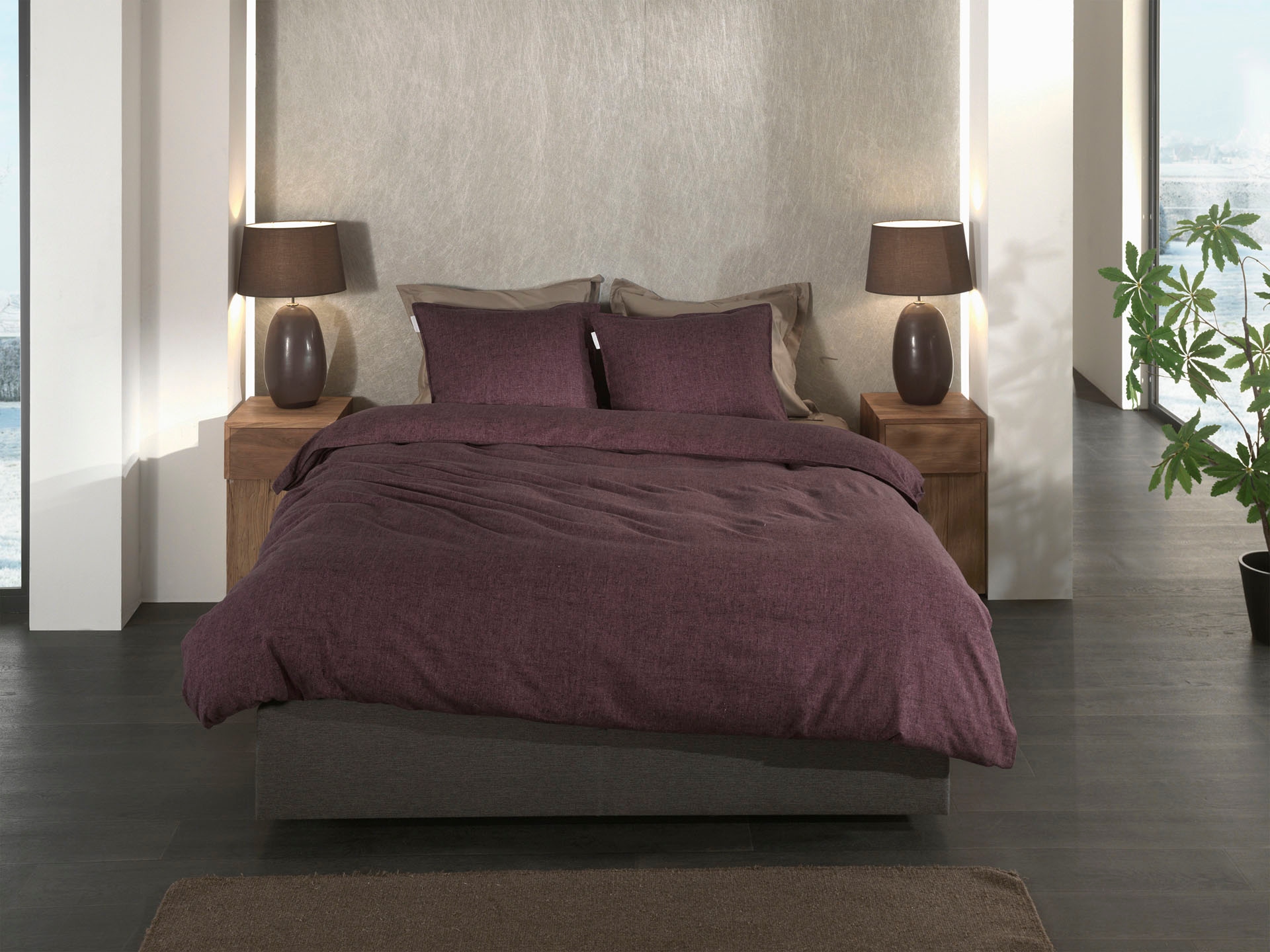 Heckett & Lane Bettwäsche "Franela" 2 Stk. tlg. Uni Design, hochwertiges Fl günstig online kaufen