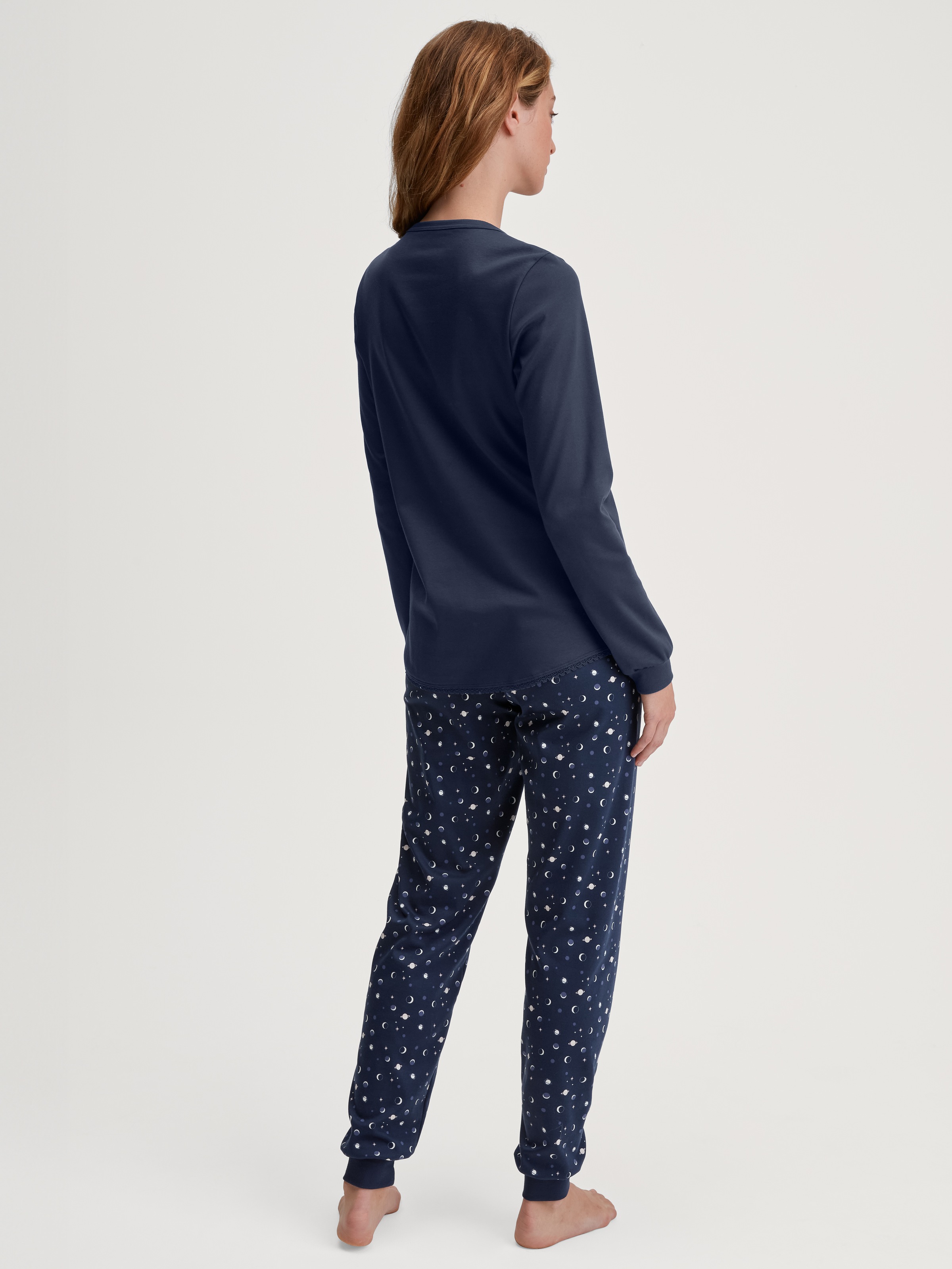 Thumbnail - CALIDA Schlafanzug mit Druck, basic, Langarm, Rundhalsausschnitt, Baumwolle