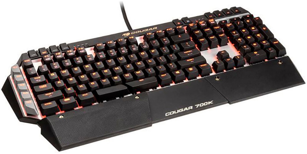 Cougar Gaming-Tastatur »700K MX-Red(DE)«, (Gaming-Modus-Handgelenkauflage-Lautstärkeregler-Makro-Tasten-Multimedia-Tasten-Profil-Speicher-Windows-Sperrtaste-Ziffernblock-programmierbare G-Tasten)